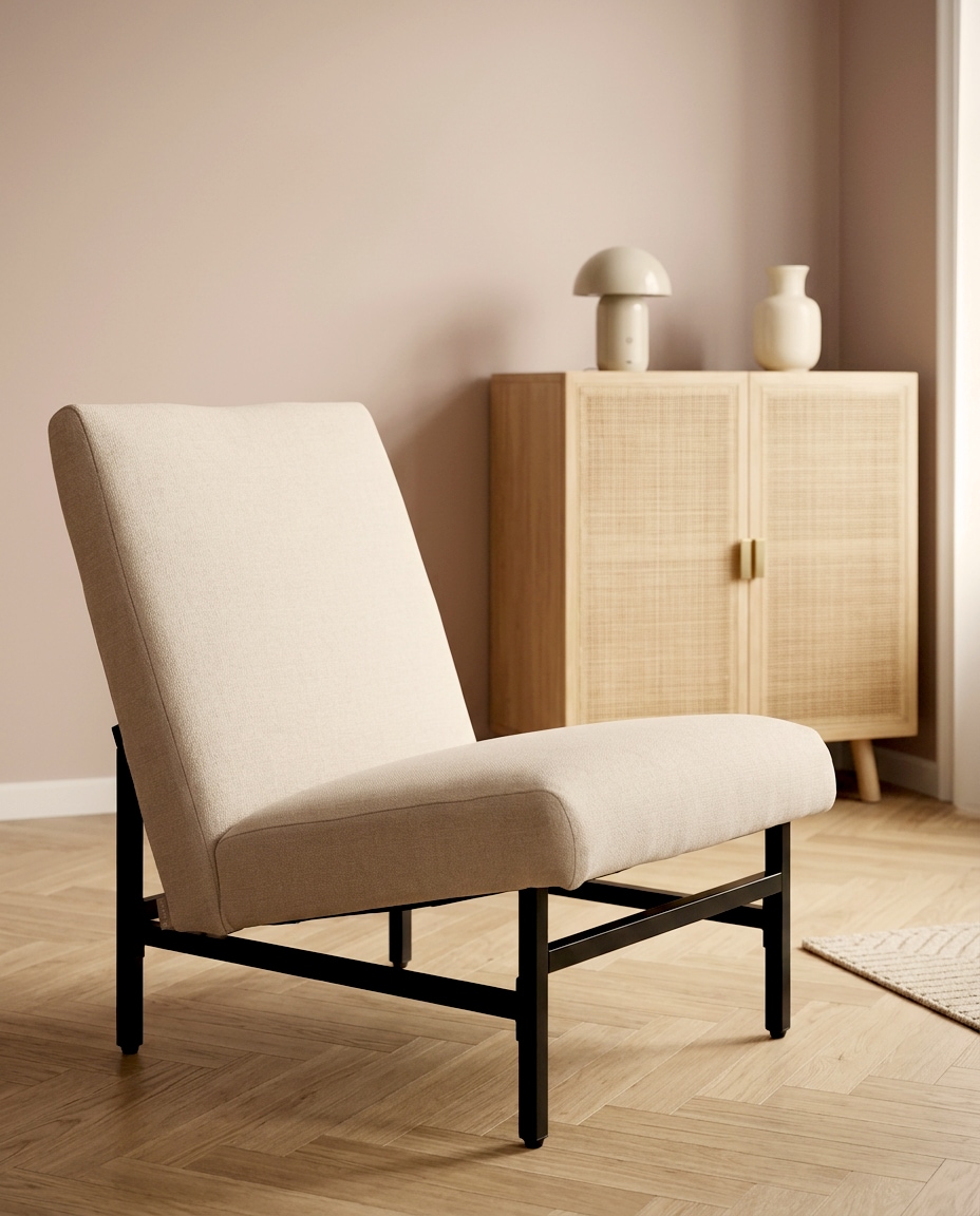 LeGer Home by Lena Gercke Fauteuil »SORAAYA Lounge-Sessel, Lese-Sessel, TV-Sessel« schwarzes Metall-Gestell, feiner Web-Stoff