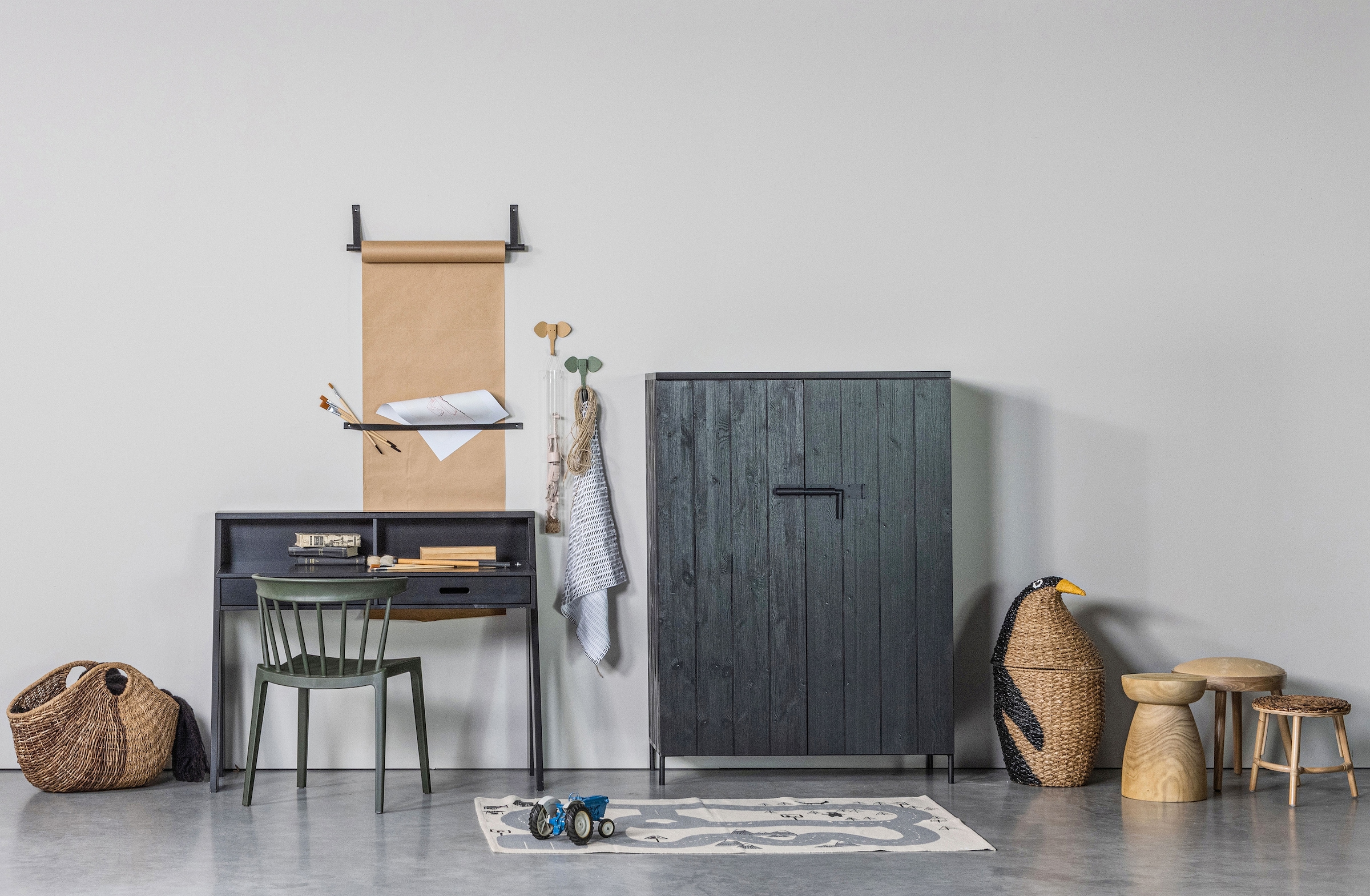 WOOOD Hocker »Bink aus Paulowniaholz mit natürlicher Oberfläche Ø 28 x H 40 cm« Pfleiglicht, Vollstandig montiert geliefert, Tragkraft 20 kg