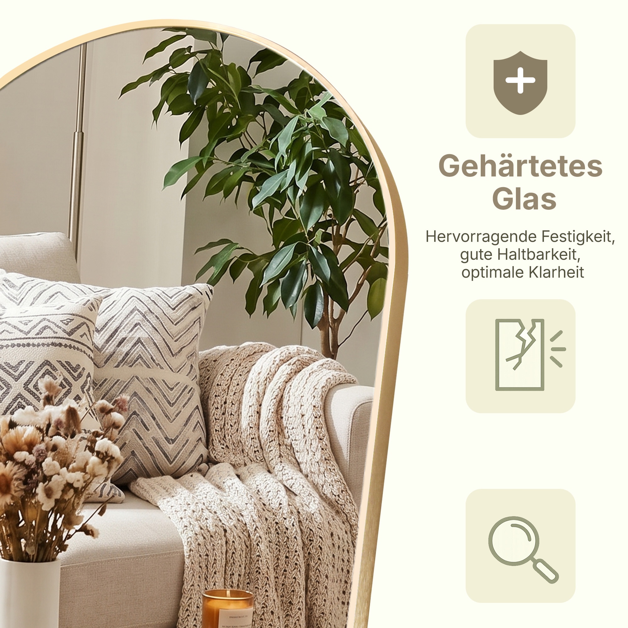 GOODproduct Spiegel »Standspiegel Addrik, wahlweise in 2 Grössen 150x40cm oder 180x60cm« Ganzkörperspiegel mit Sicherheitsglas, in verschiedenen Farben