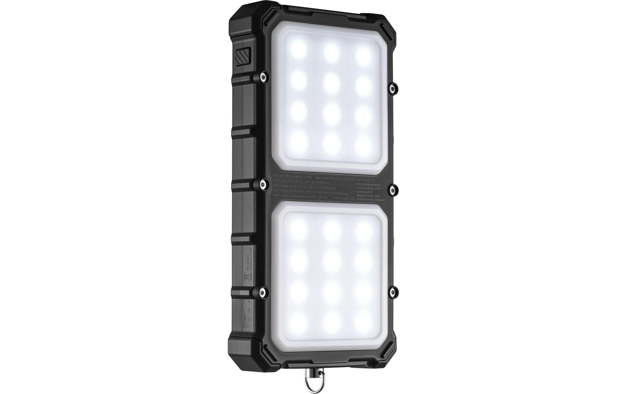 Sandberg Banque d'énergie »Solar CampLED 10000 mAh« Solarpanel