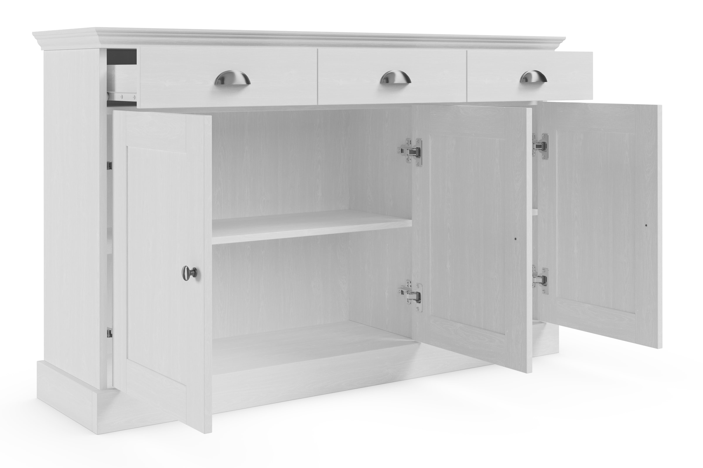 GOODproduct Sideboard »Motala« Kommode, 3 Schubladen und 2 verstellbare Einlegeböden, Breite 125 cm