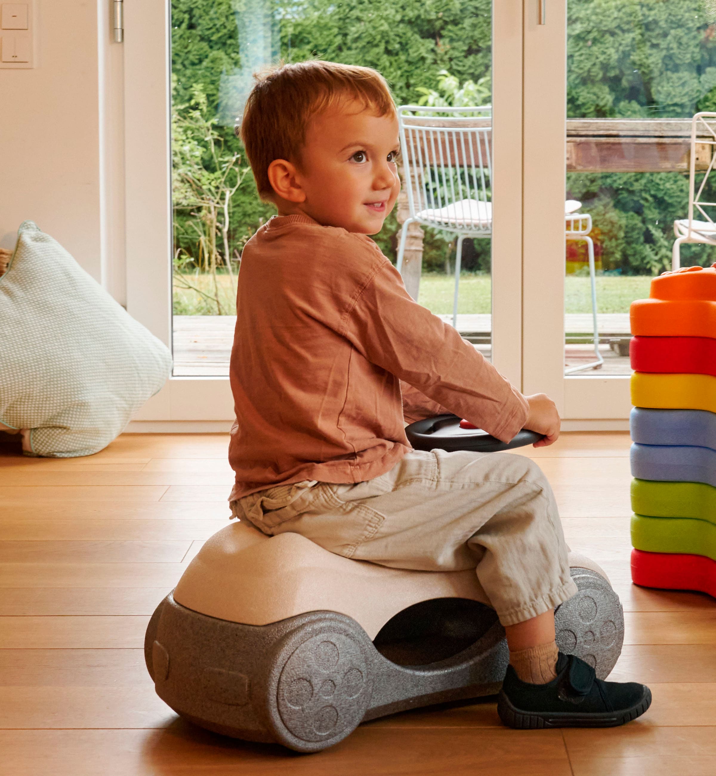 BIG Voiture à bascule »BIG Heppy Car« Kübelrutscher, Babyrutscher, Babyrollbrett, Caster-Board