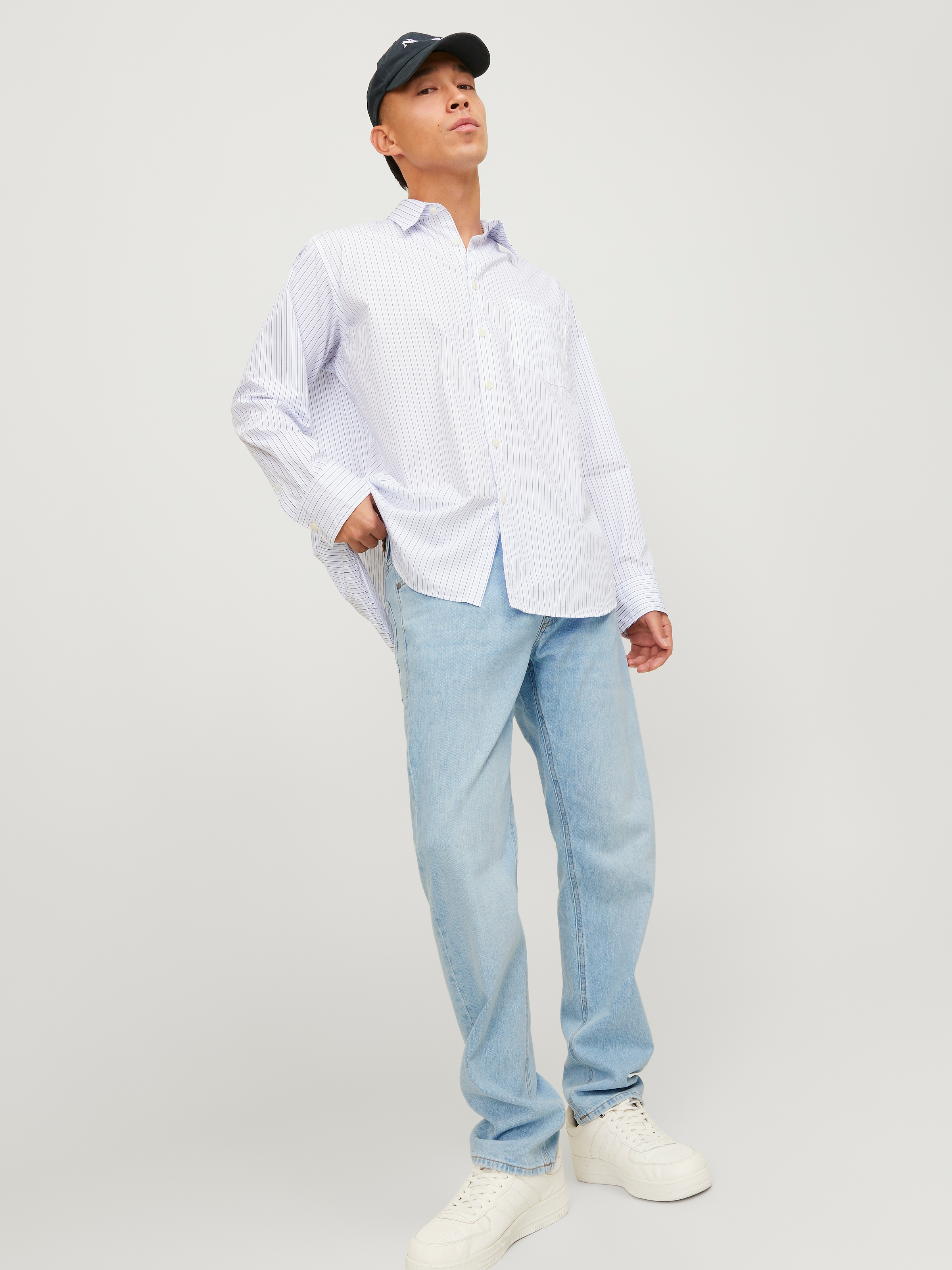 Jack & Jones Jeans taille basse »JJIMIKE aus elastischem Material und Used-Waschung«, Denim/Jeans, modisch, bequem, Baumwollmischung
