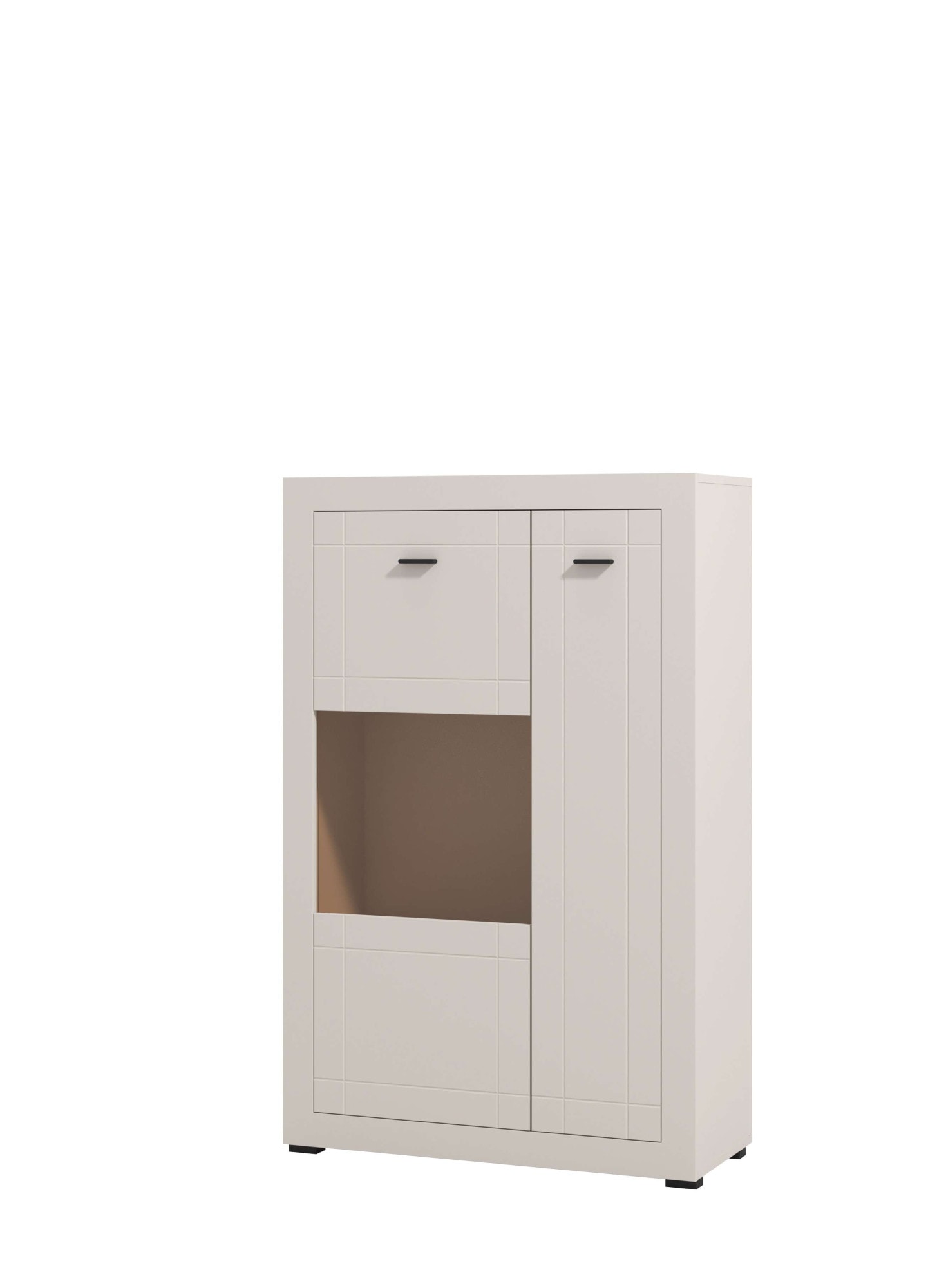 Home affaire Buffet haut »Warwick, Hochkommode, Vitrine, Glasvitrine, Kombi-Highboard« Modernes Highboard: Kaschmir-Dekor, 2 Türen, Heissfolienprägung