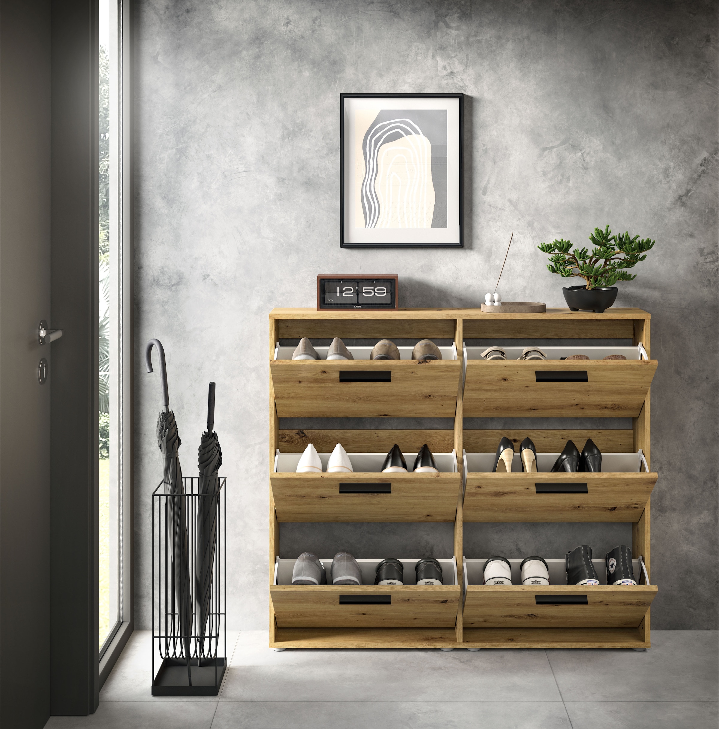 HBZ Schuhkipper »Sam Schuhkipper, Schuhschrank BxHxT 116x103x17 cm« 1 Stk. tlg. mit 6 Klappen