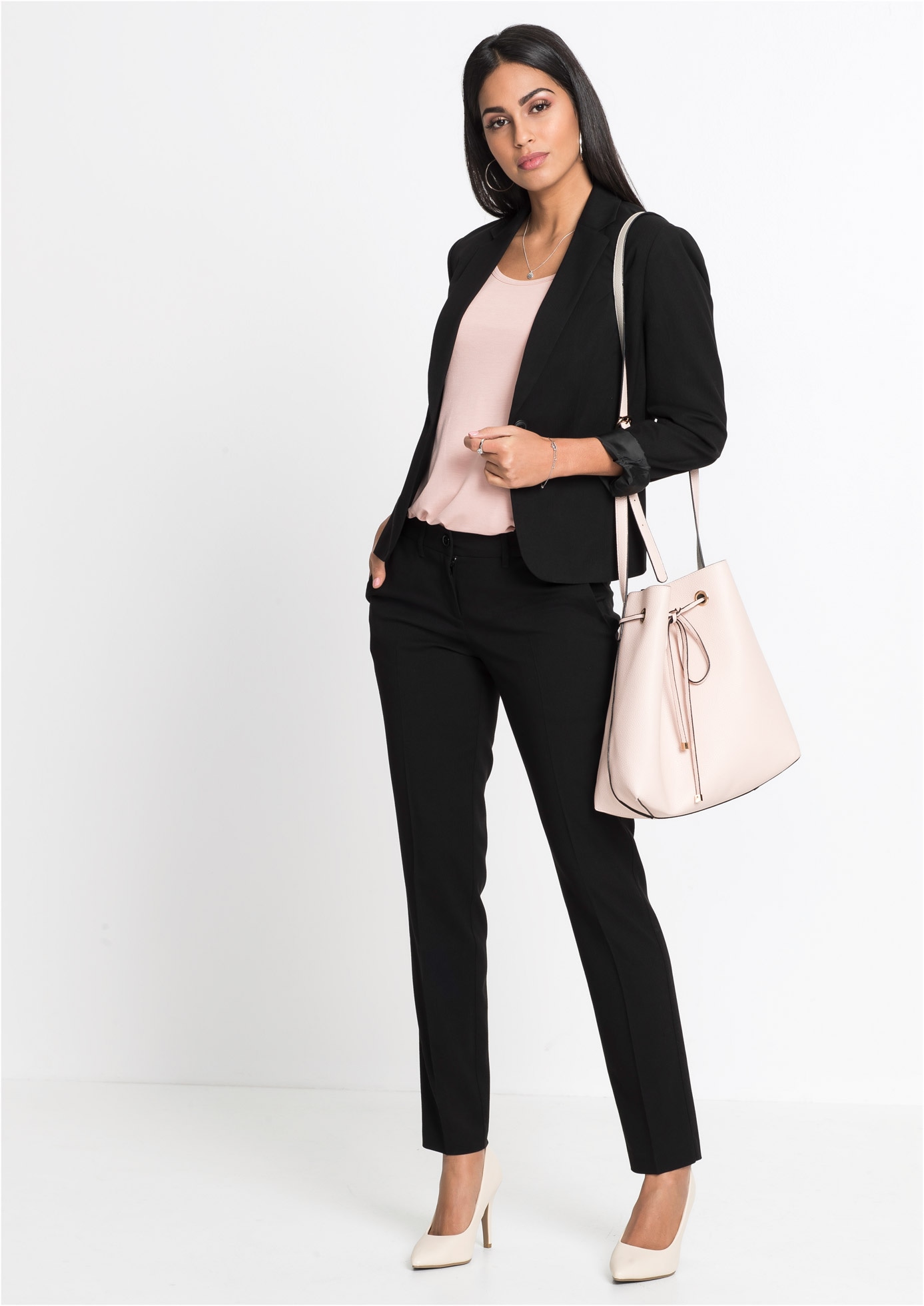 bonprix Veste blazer »Blazer« Style festif, coupe étroite, avec poches passepoilées
