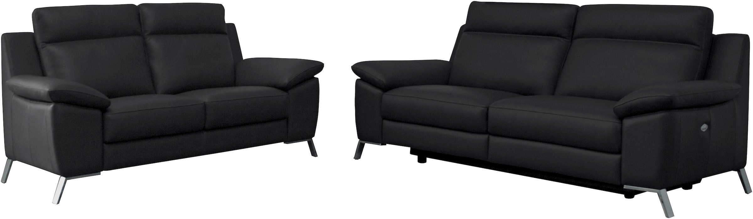 CALIA ITALIA Ensemble rembourré »Roby« Set, 2 cuis tlg. in Leder, mit elektrischer Relaxfunktion