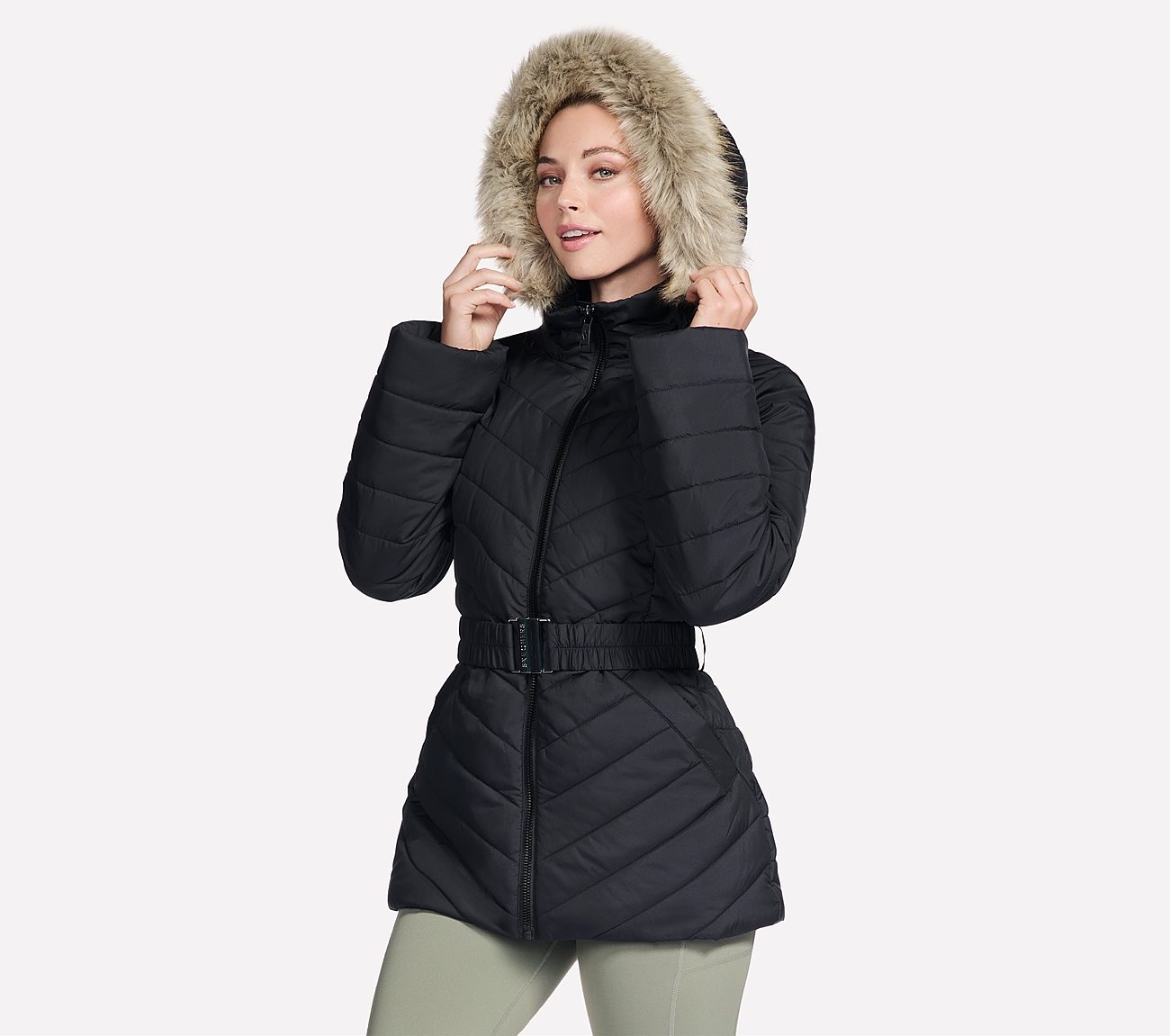 Skechers Veste d'hiver »ON-THE-GO BELTED PARKA« mit Kapuze