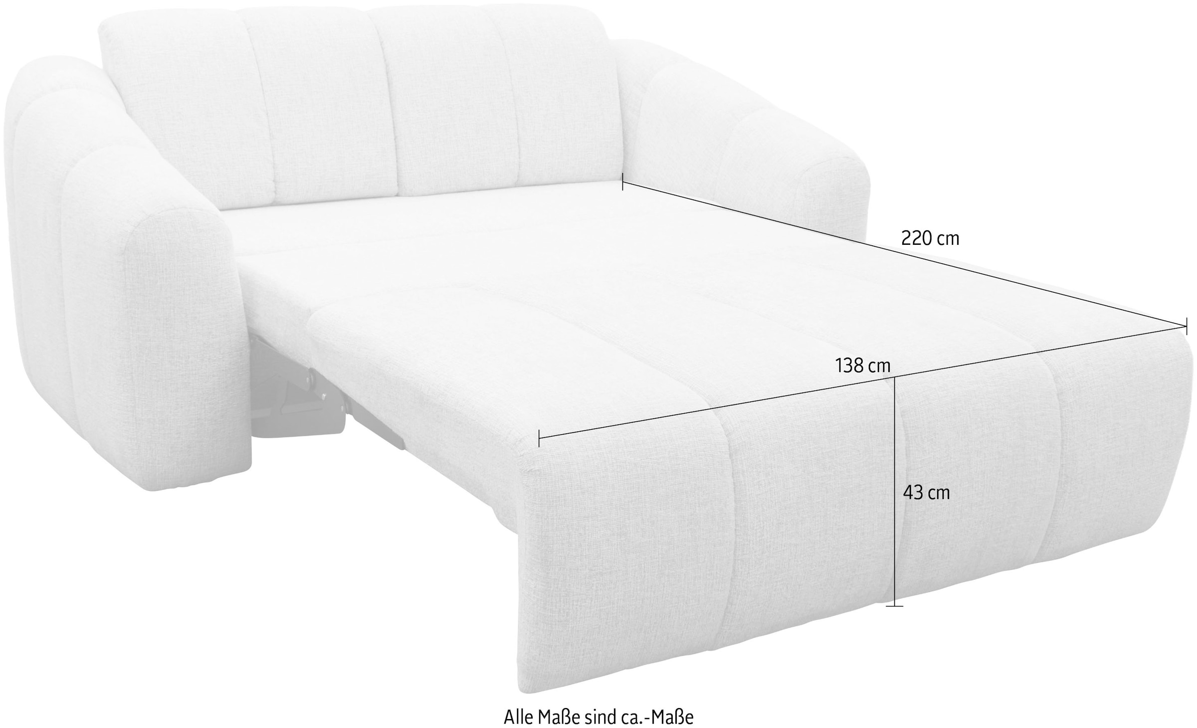 DOMO collection Schlafsofa »Lymra, 192 cm breit, organische Form mit vertikalen Absteppungen« Mit Schlaffunktion