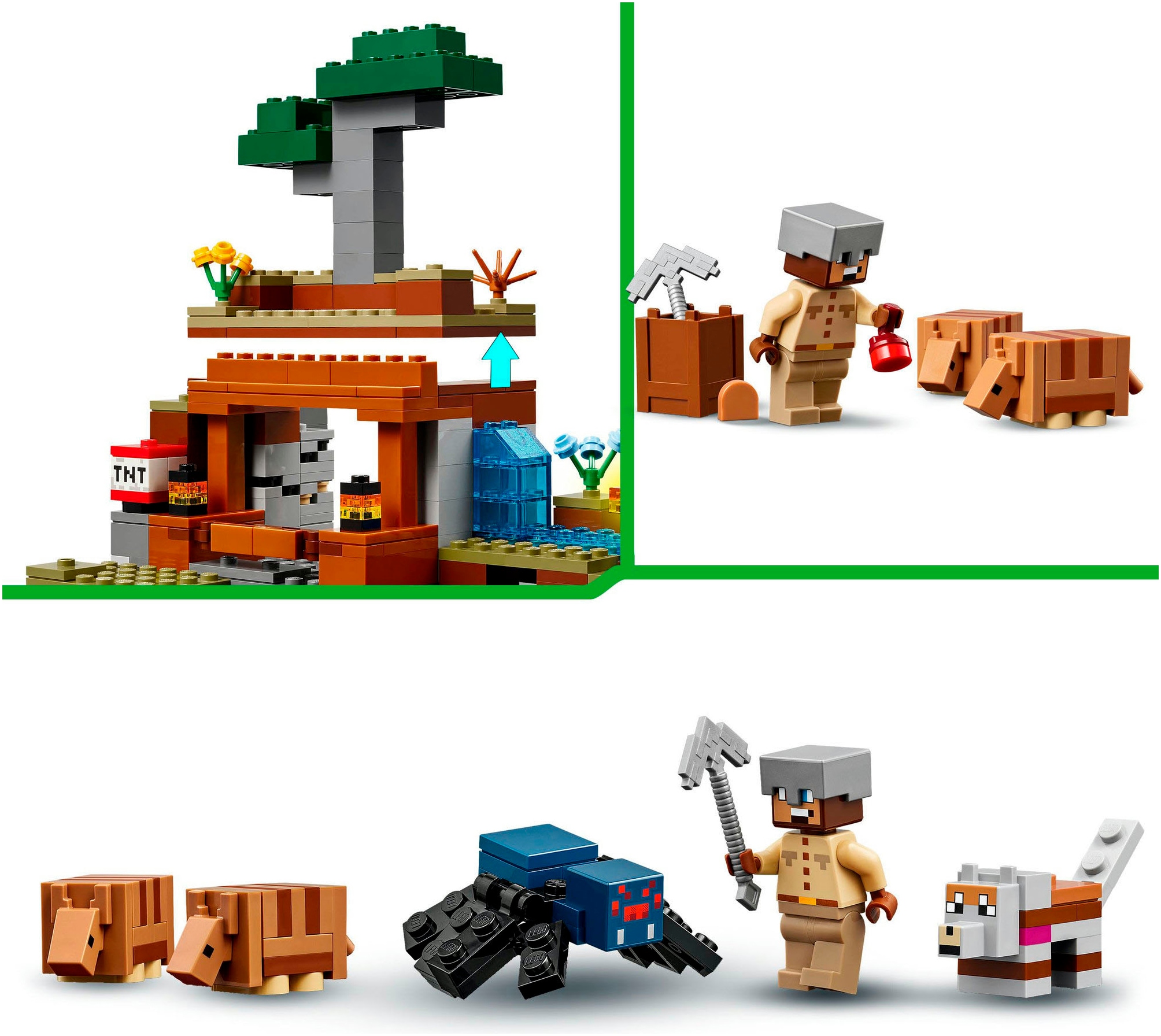 LEGO® Konstruktionsspielsteine »Die Expedition zur Gürteltiermine (21269), LEGO Minecraft« Made in Europe