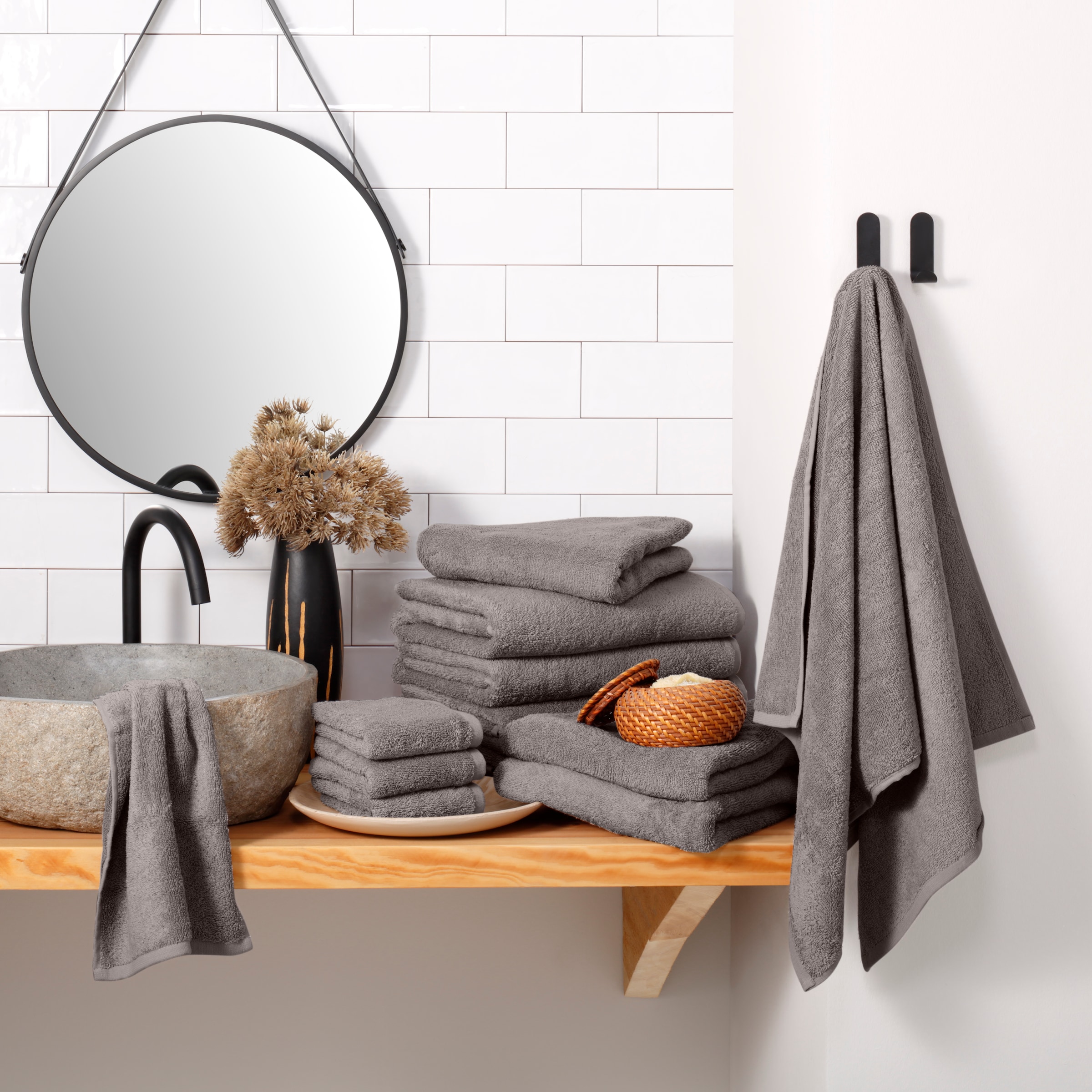 my home Handtuch Set »Merida, Duschtücher, Handtücher, Gästetücher« 10 Frottier 100% Baumwolle, einfarbig, kuschelig weich