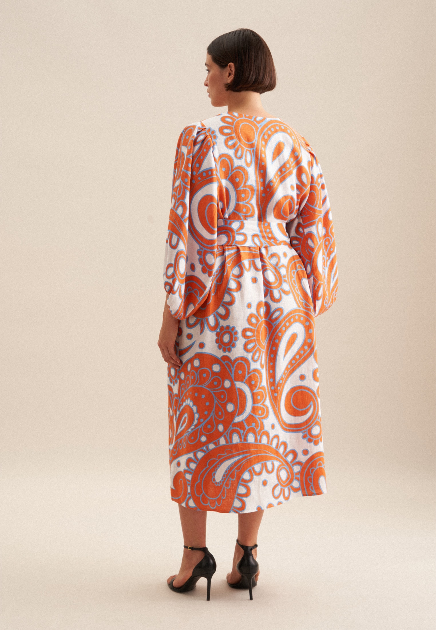 seidensticker Robe d'été »Schwarze Rose« 3/4 V-Neck Paisley