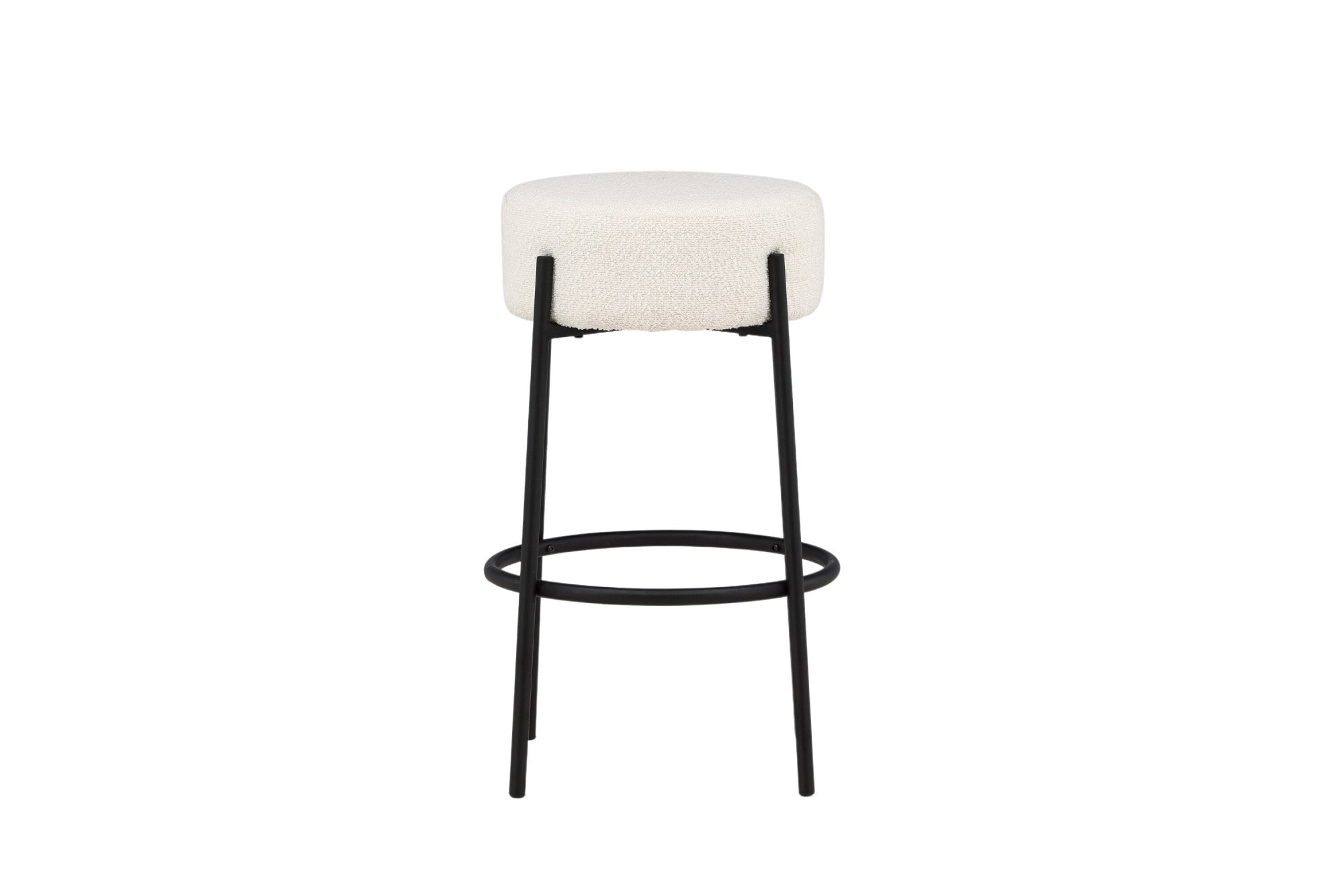 Venture Home Tabouret de bar »Tucson, Barhocker in Bouclé, hohe Sitzfläche, belastbar bis 150 kg« Tresenstuhl, Bouclé-Bezug, Stahlbeine, Fussstütze, modern