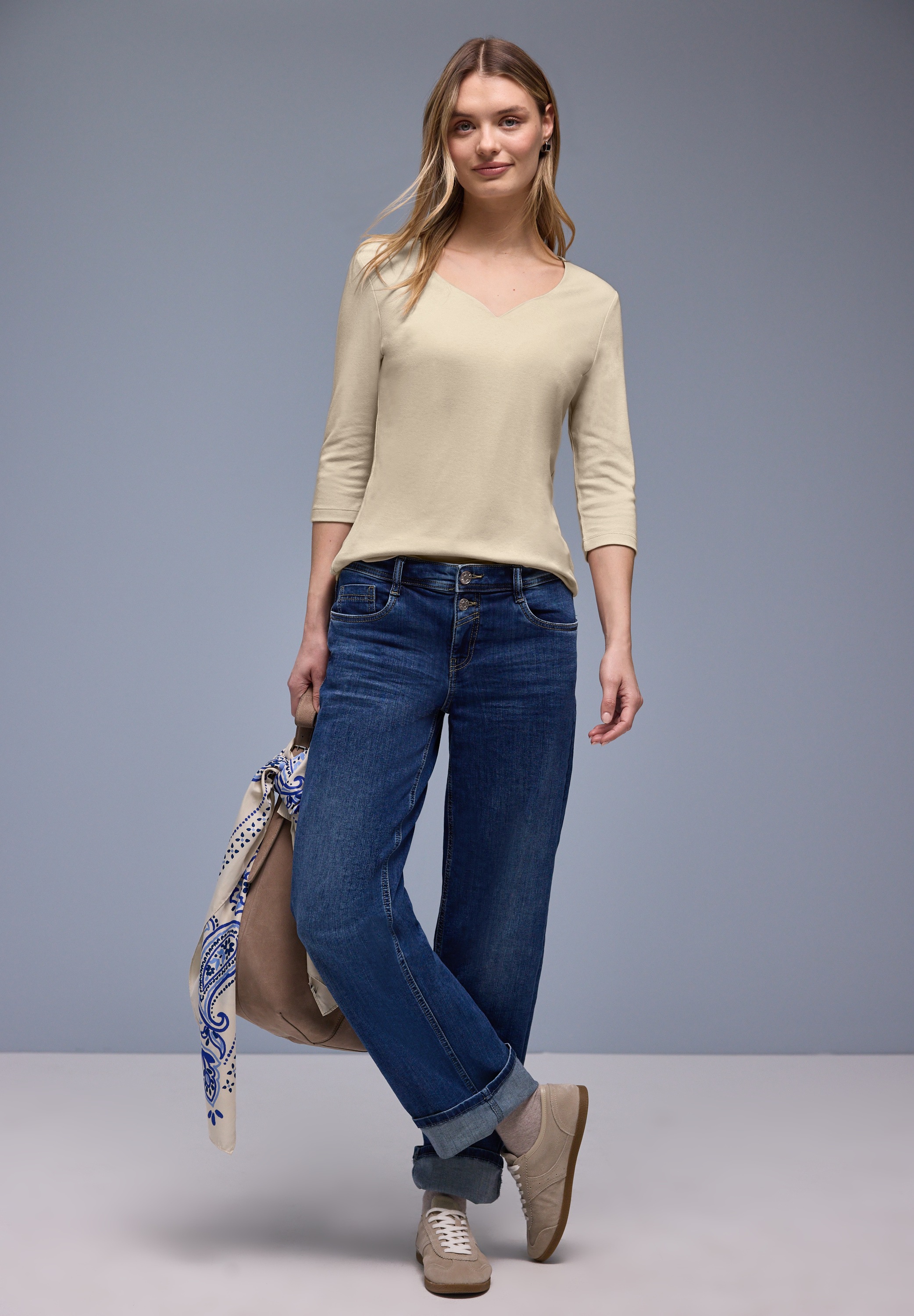 STREET ONE 3/4-Arm-Shirt »Style ADA« mit Herzausschnitt