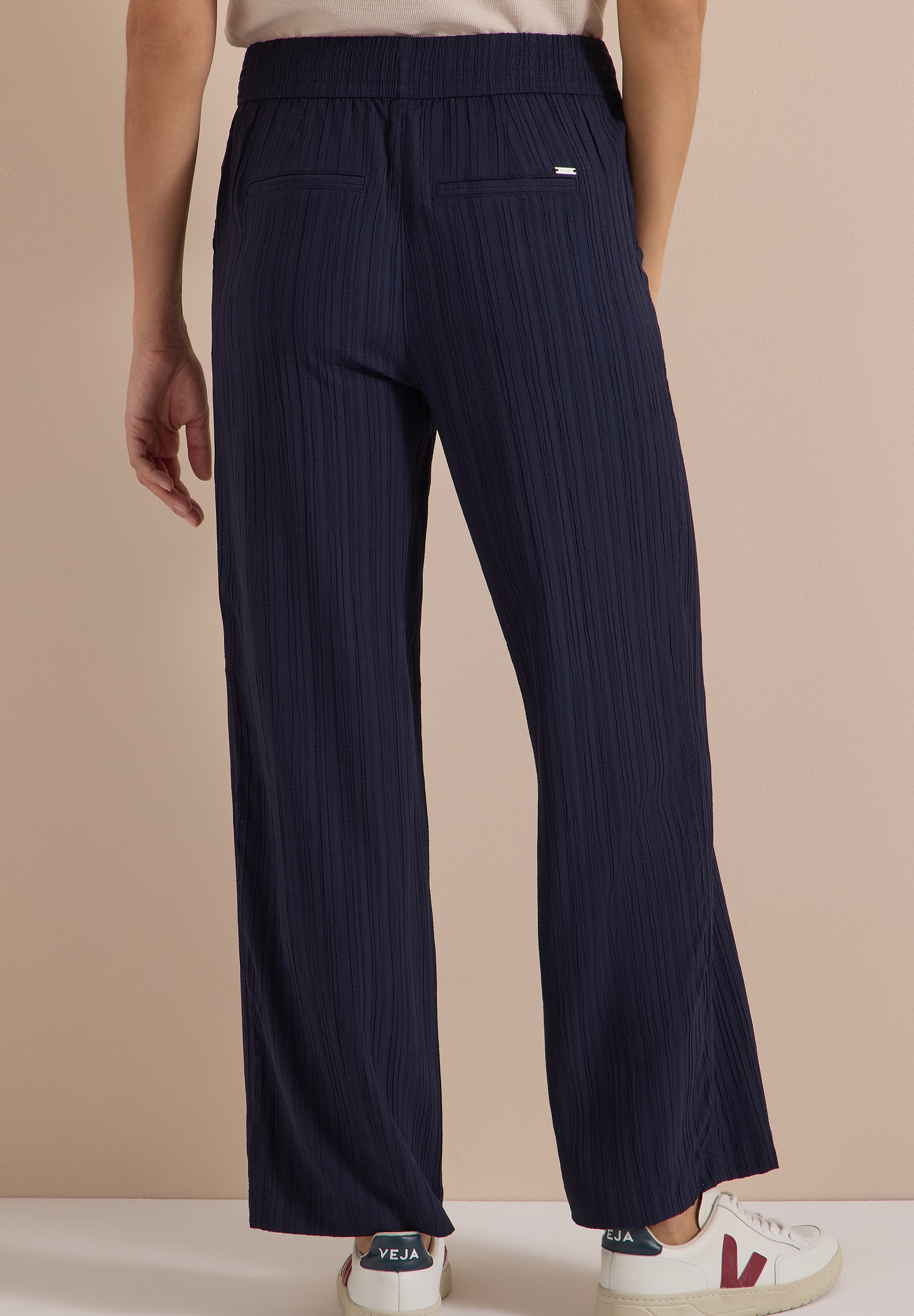 Cecil Pantalon en tissu »Style Neele«  Pantalon d'été en coupe ample avec rayures texturées