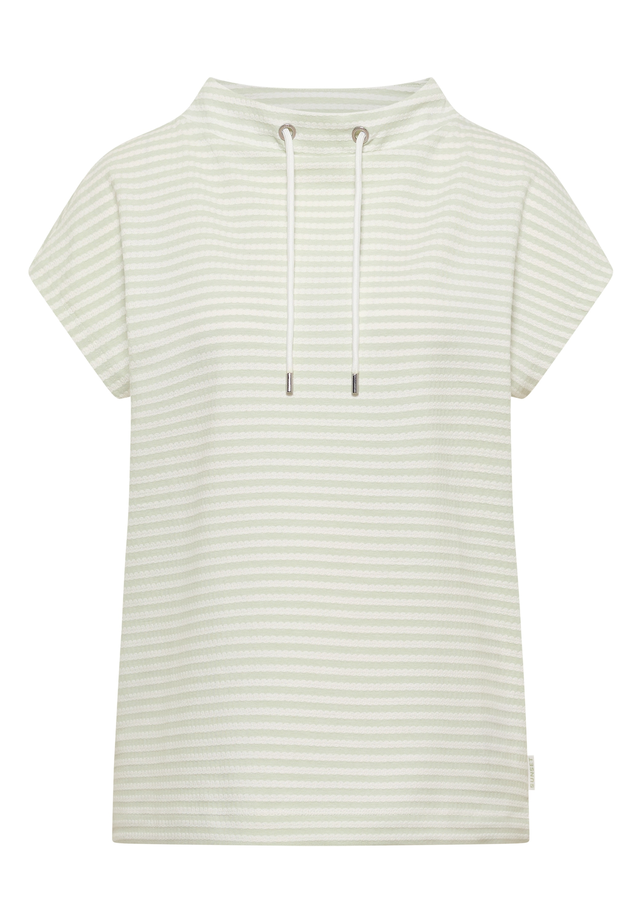 Cecil T-shirt à manches courtes t-shirt d'été avec col cheminée et rayures