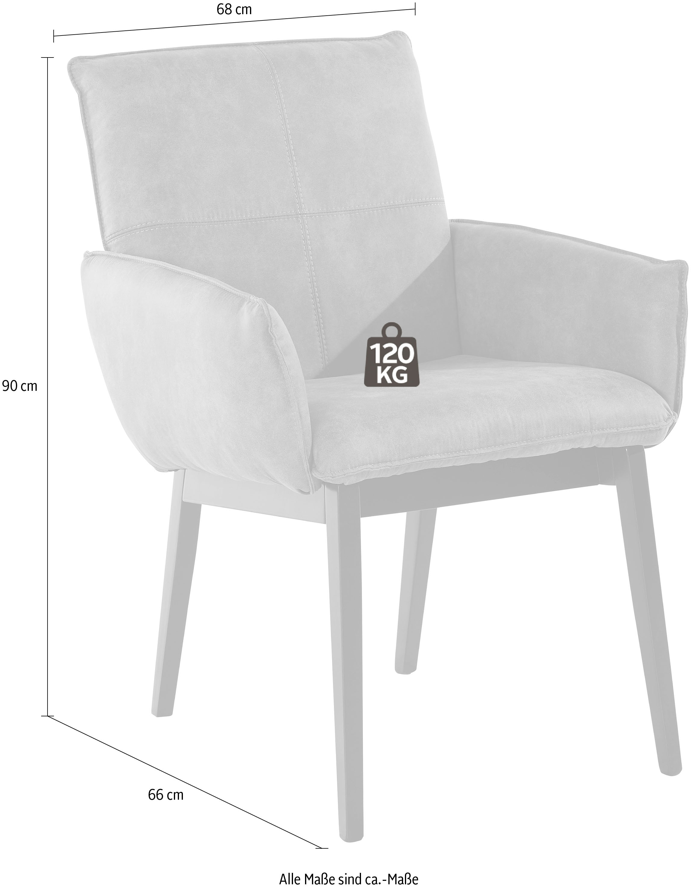 Home affaire Armlehnstuhl »Model 6« (Set) 2 Stk.Bezug in Microfaser oder Leder, Gestell ist Buche in schwarz lackiert