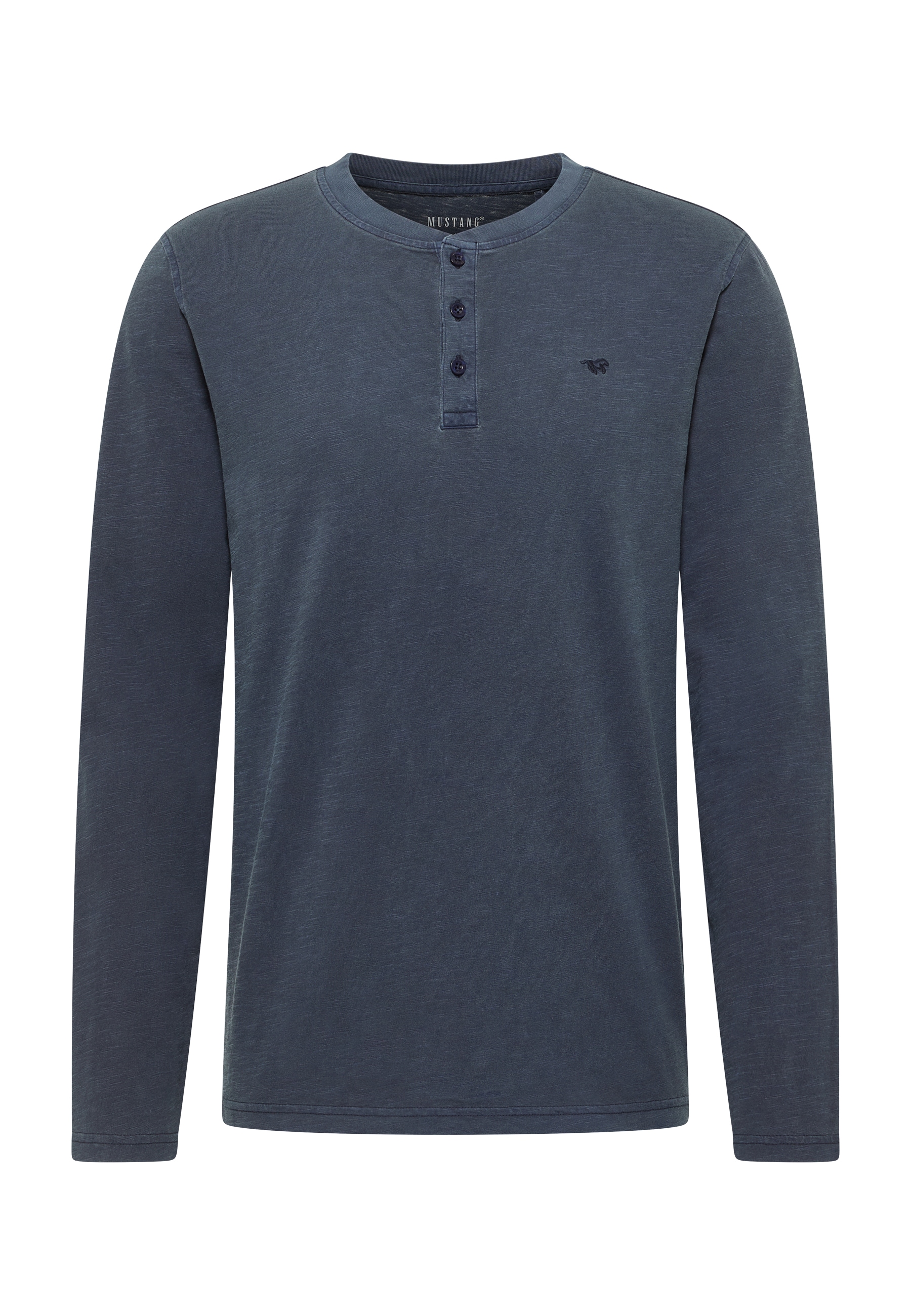 MUSTANG T-shirt à manches longues »Atchison Henley LA« avec patte de boutonnage courte