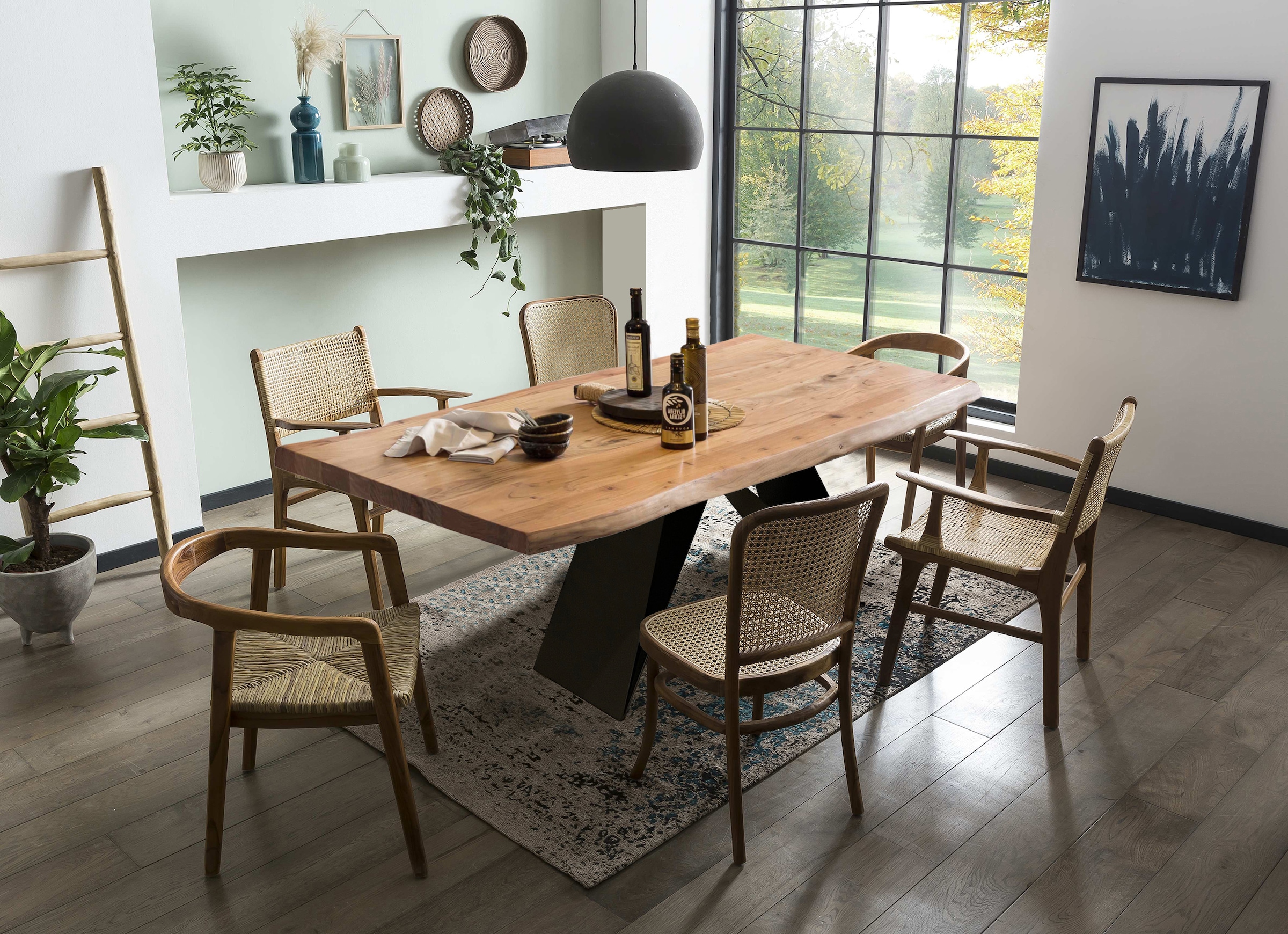 SIT Pied de table »Kotor aus Metall in Schwarz für Platten von 160–240 cm« 1 cuis tlg. Support de plateau de table minimaliste au design Cross-Base
