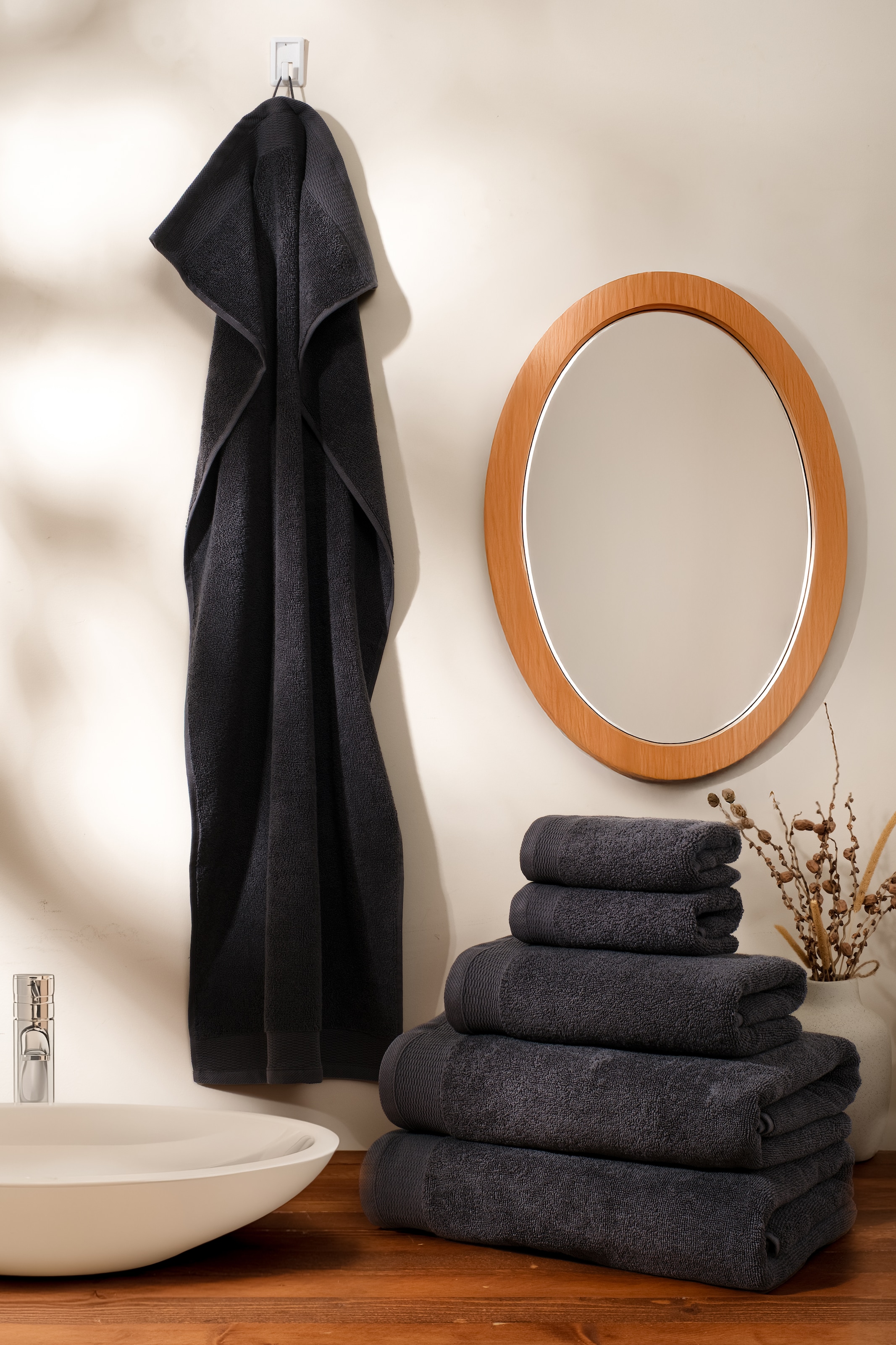 GOODproduct Handtuch Set »Fenya, flauschig und weich, Premium Handtücher, 550 gr/m²« Set 6 Stk. Walkfrottier mit Bordüre, Set, 100% Baumwolle, Hotel-Qualität, 5 Jahre Garantie