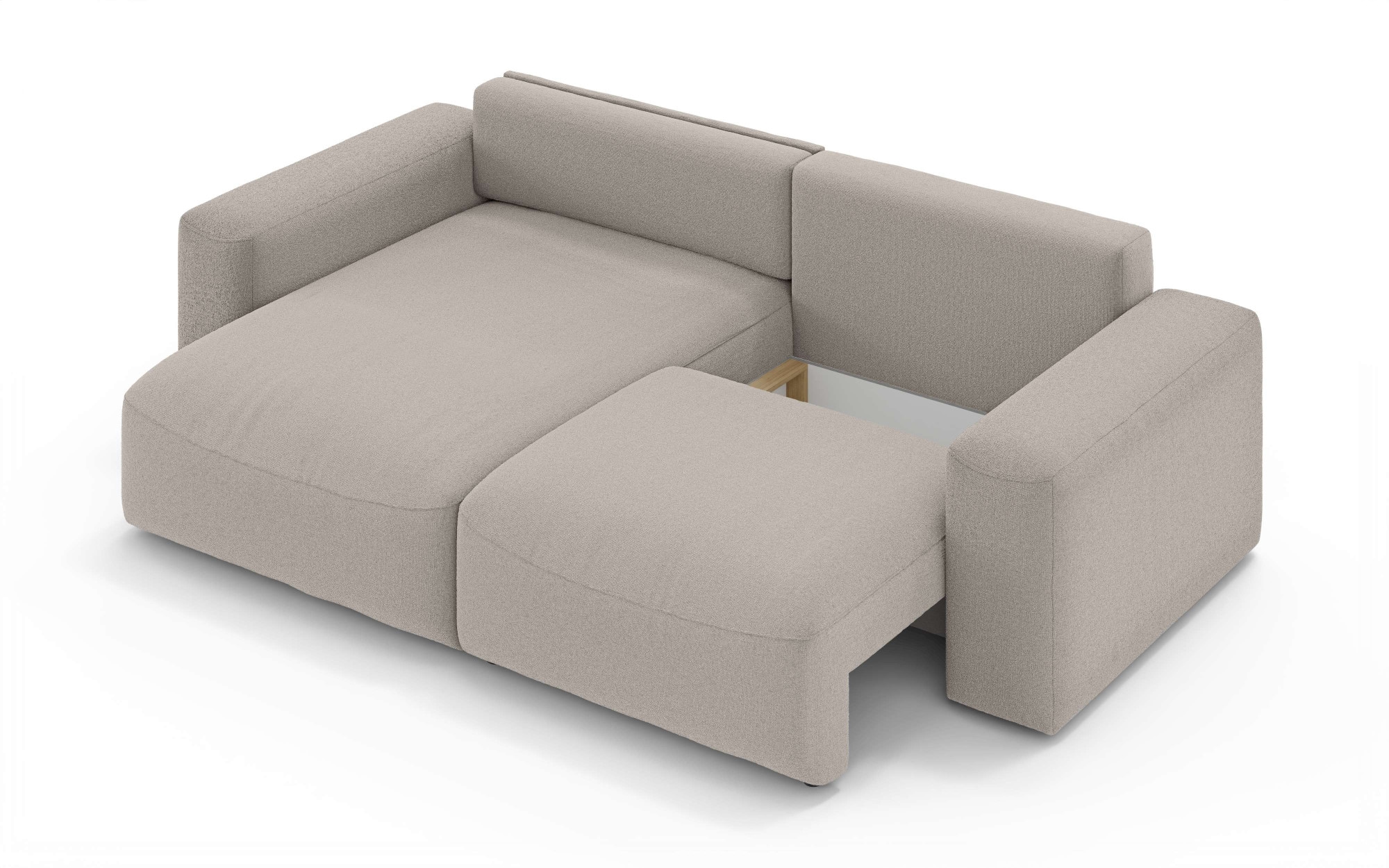 GOODproduct Canapé d'angle »MATTS Schlafsofa mit Bettkasten, Masse B/T/H: 265/159/89 cm« L-Form mit Recamiere rechts oder links, hoher Sitzkomfort