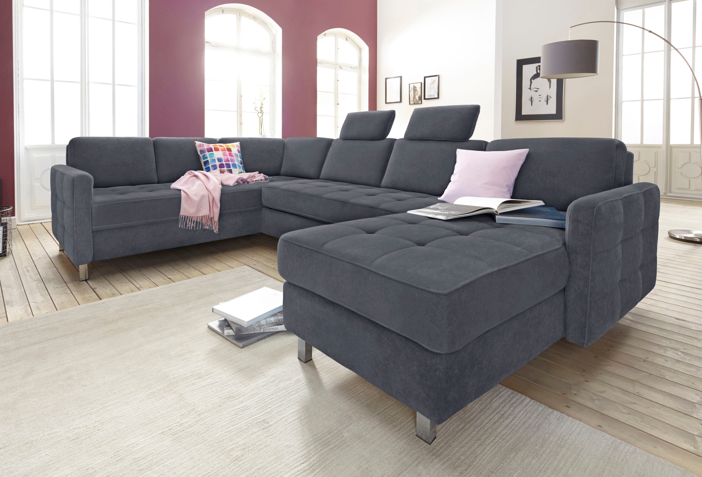 sit&more Paysage de salon »Pablo U-Form« wahlweise mit Bettfunktion und Bettkasten