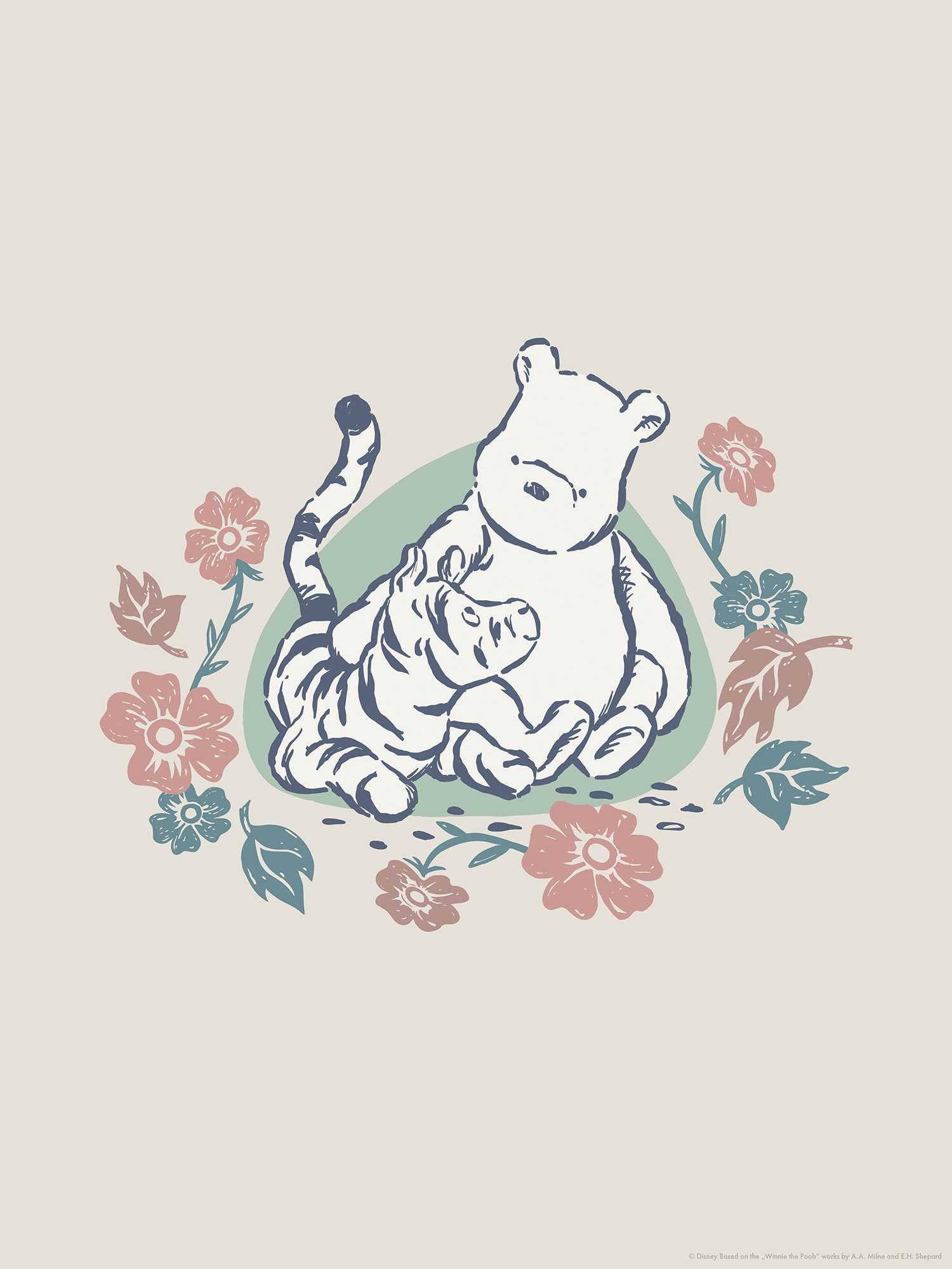 Komar Wandbild »Disney Winnie the Pooh Flowers and Friends« Disney Set, 1 Stk. tlg. 30 x 40 cm (Breite x Höhe) - Kinderzimmer, Dekoration