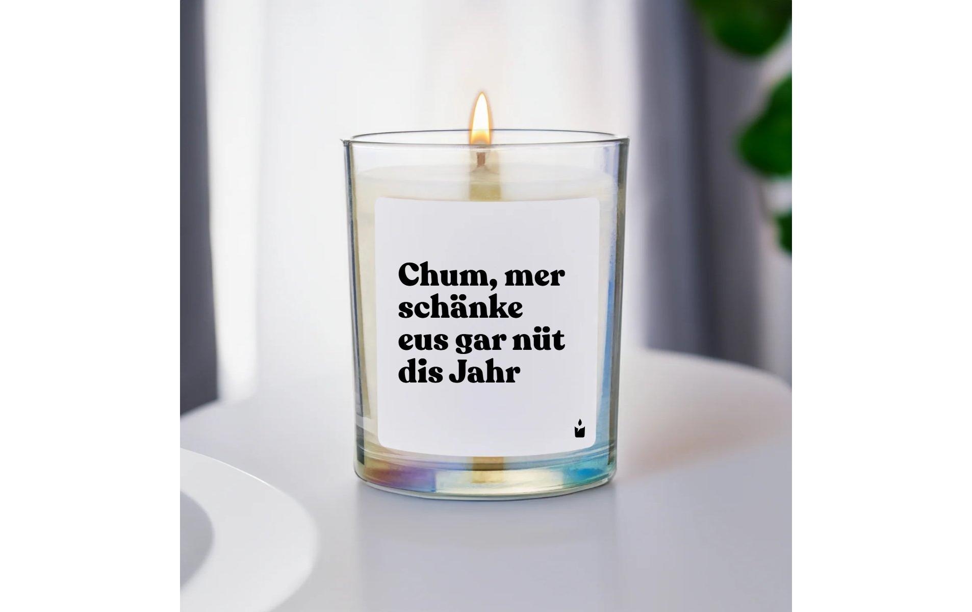   Bougie parfumée »ChattyCandles Chum, mer schänke eus gar nüt dis Jahr 6,7 x 8 cm«