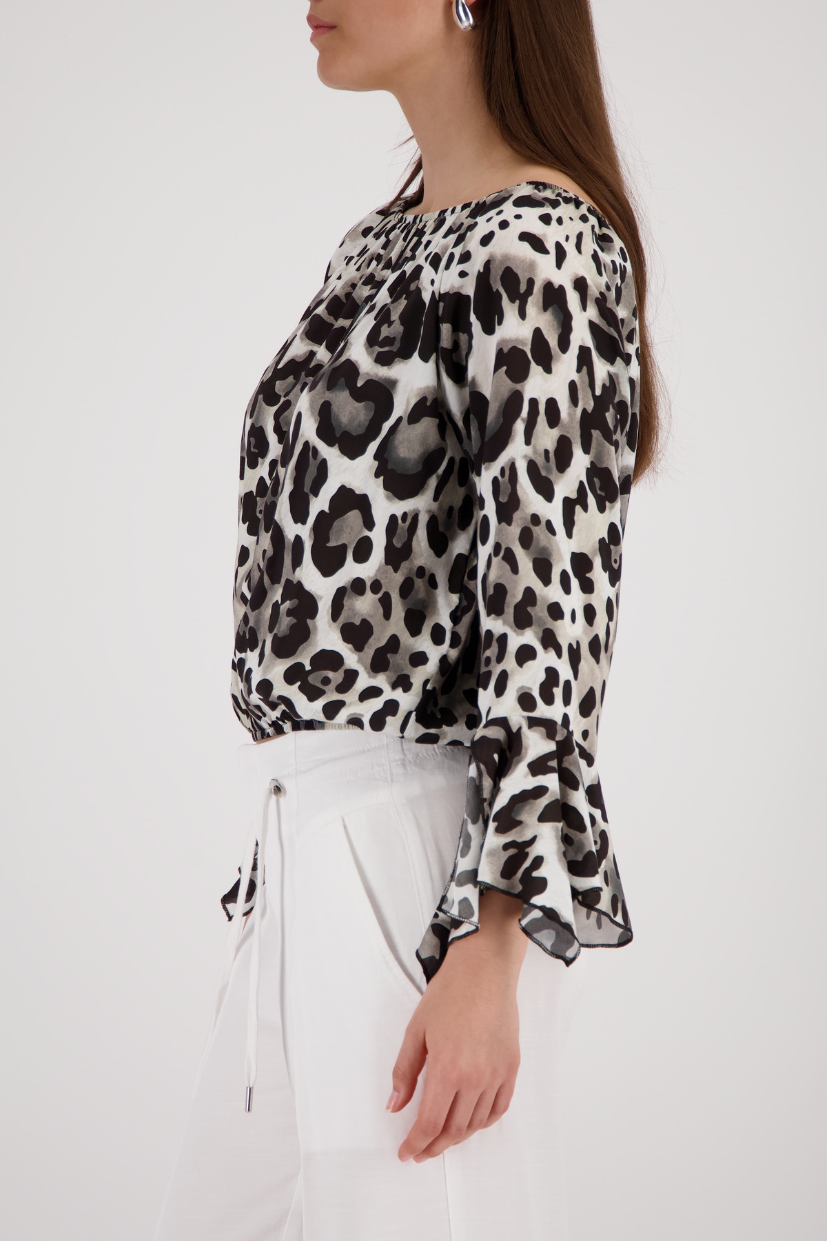 Monari Blouse à manches longues »Bluse Leodruck allover« Regular fit mit Leomuster
