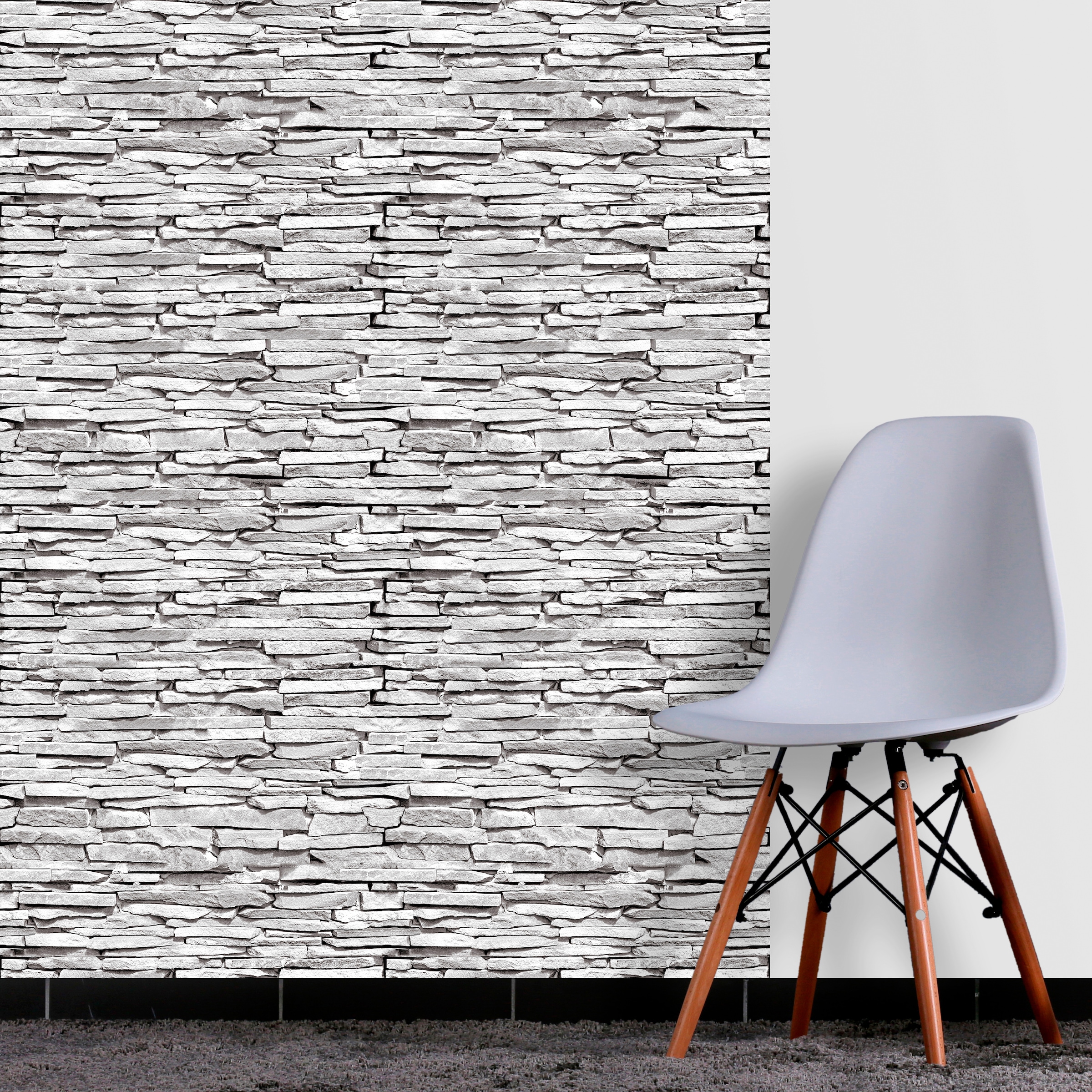 queence Papier peint vinyle »Fatjete« Aspect pierre | Effets d'abrasion | couleurs unies | faire le ménage | imprimé | minimaliste 90x250cm, selbstklebend, kinderleichte Anbringung, , Sticker