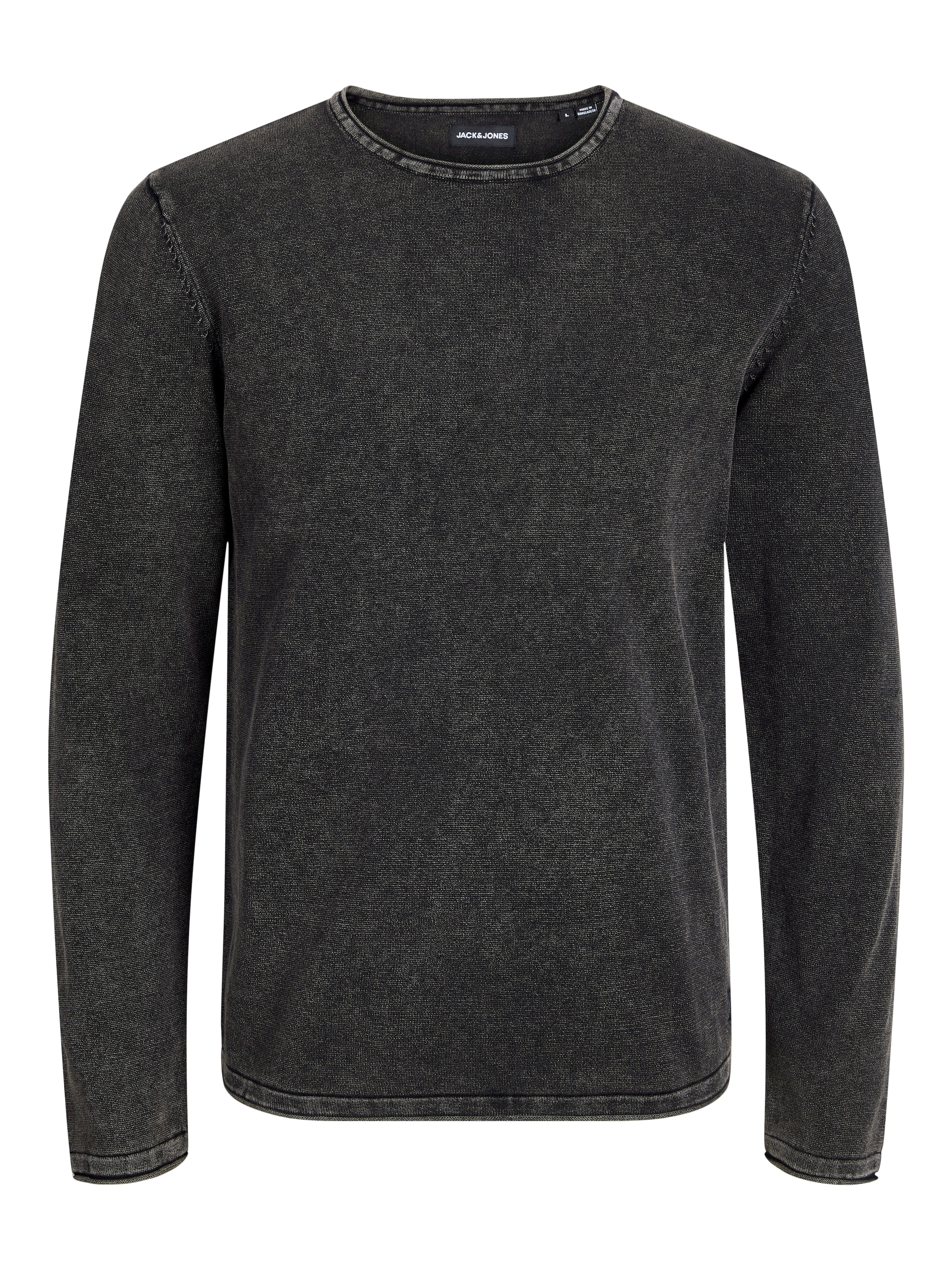 Jack & Jones Pull à col rond »JJELEO aus pflegeleichter Baumwollqualität« unifarben, modisch, schmal, Baumwolle, Rundhals