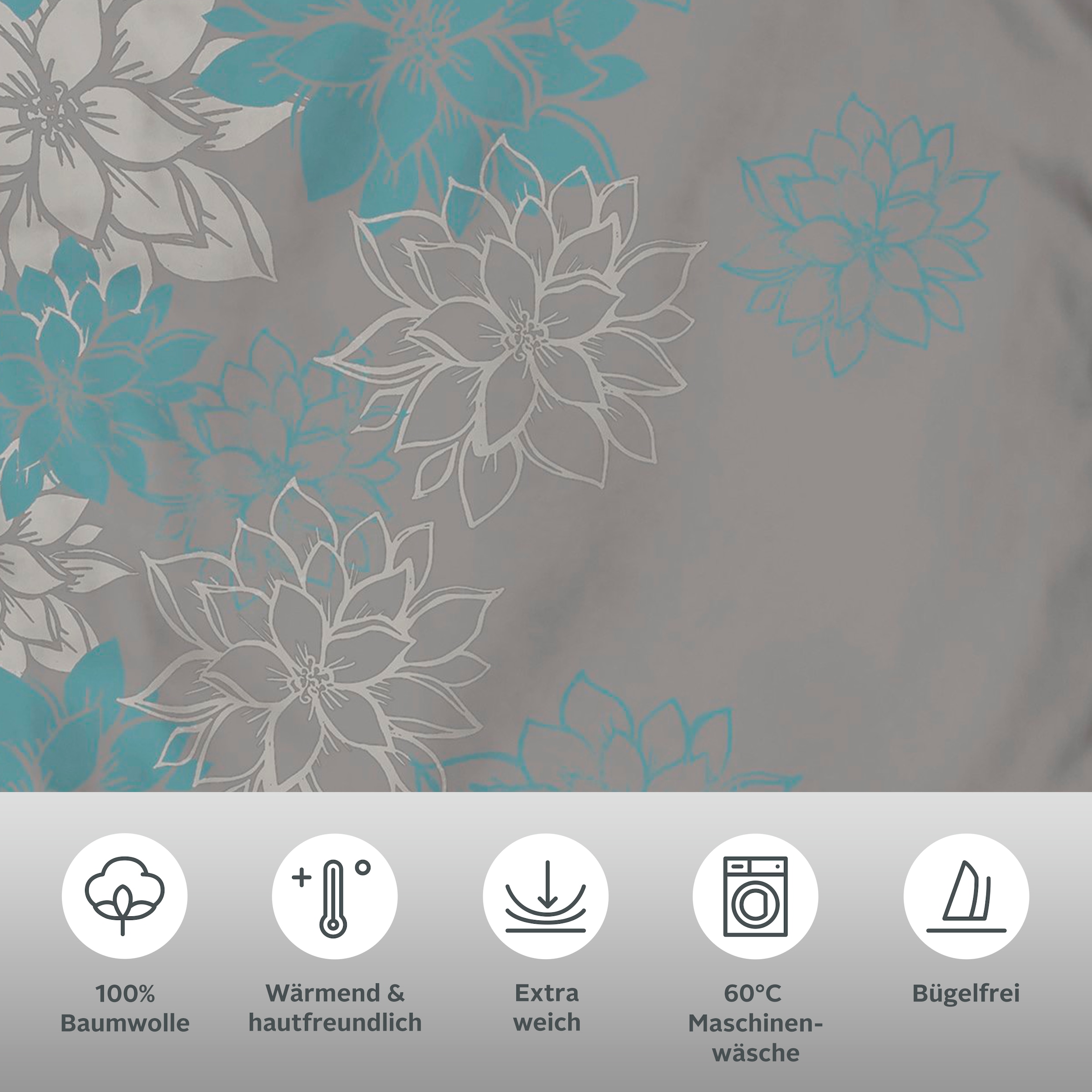 GOODproduct Linge de lit »Susan in Gr. 135x200 oder 155x220 cm« 2 cuis in verschiedenen Qualitäten, romantische Bettwäsche mit Blumen