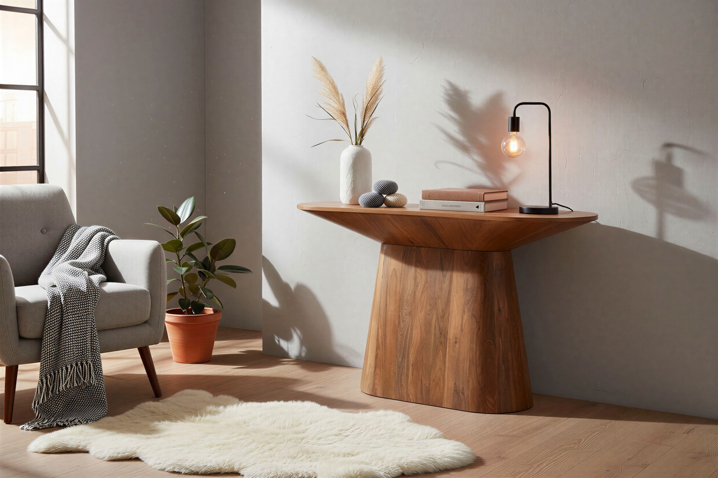 SIT Konsolentisch »Montreal oval aus massivem Mangoholz mit Sockelfuss« Ovale 120-cm-Platte & ovaler Sockelfuss aus massivem Mangoholz