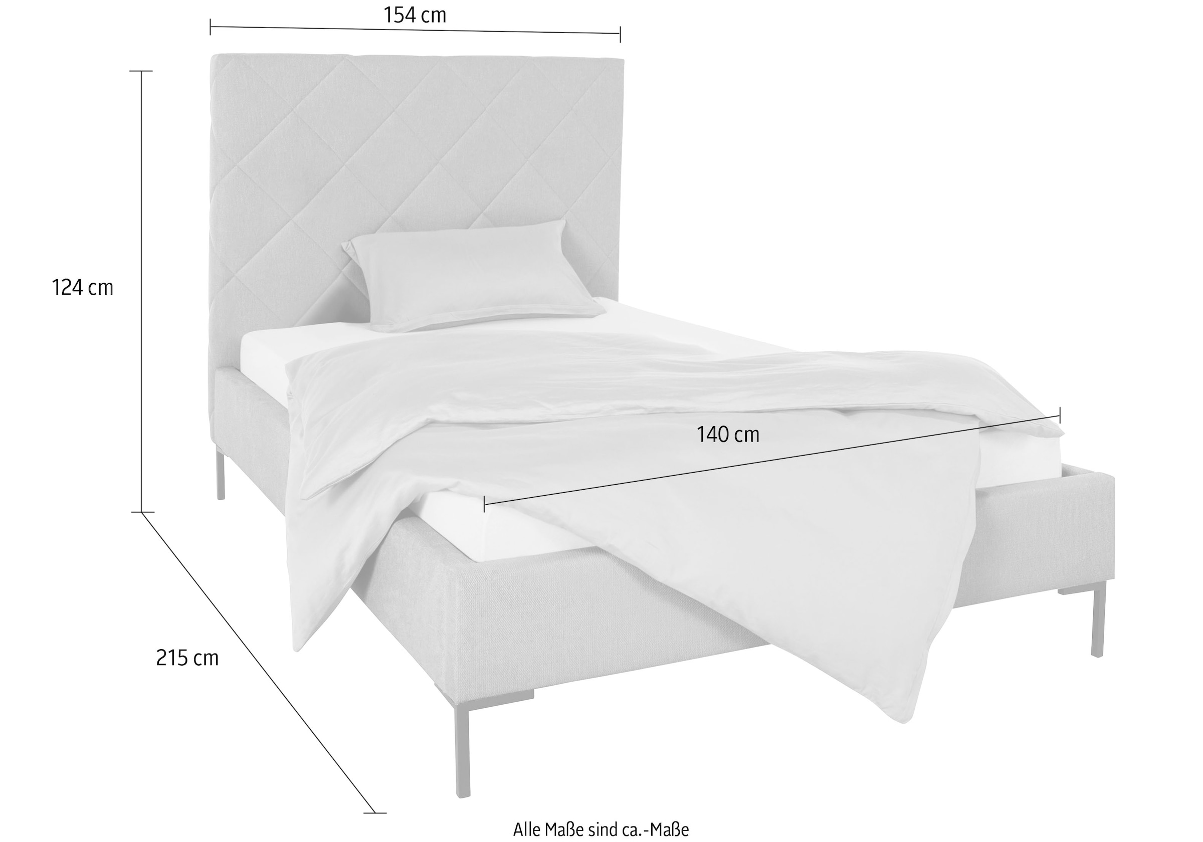 Home affaire Polsterbett »Charlott« Modernes Polsterbett mit oder ohne Lattenrost