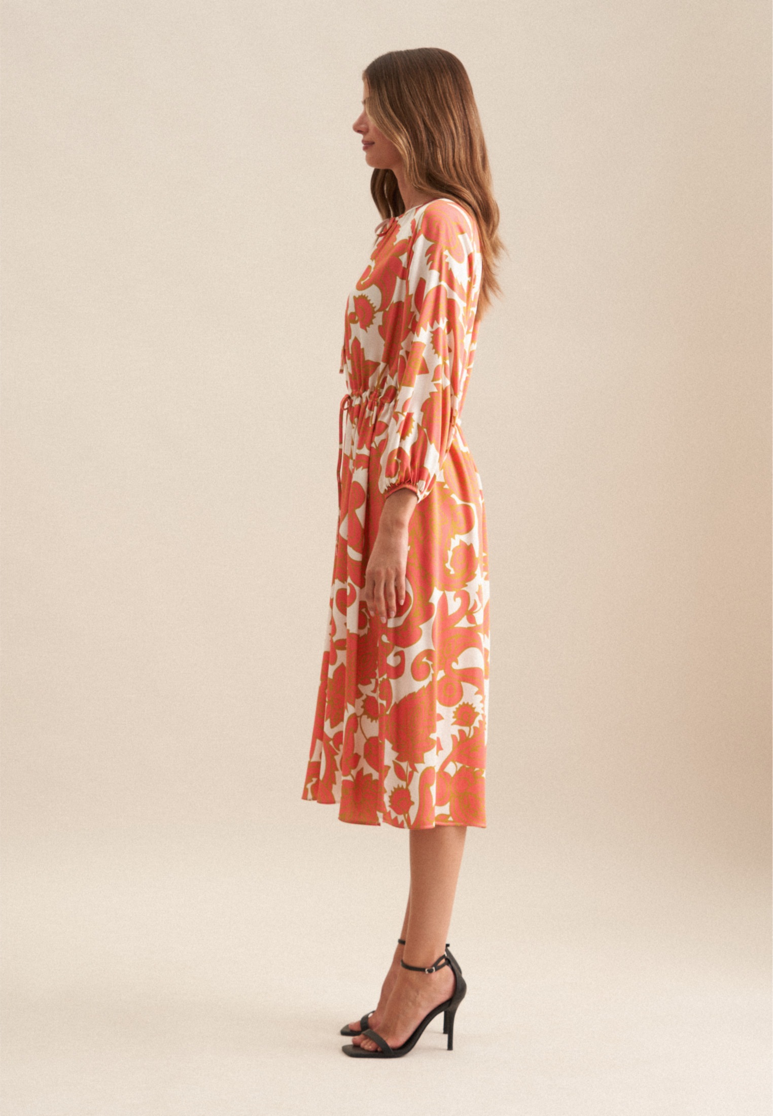 seidensticker Sommerkleid »Schwarze Rose« 7/8-Arm Rundhals Paisley