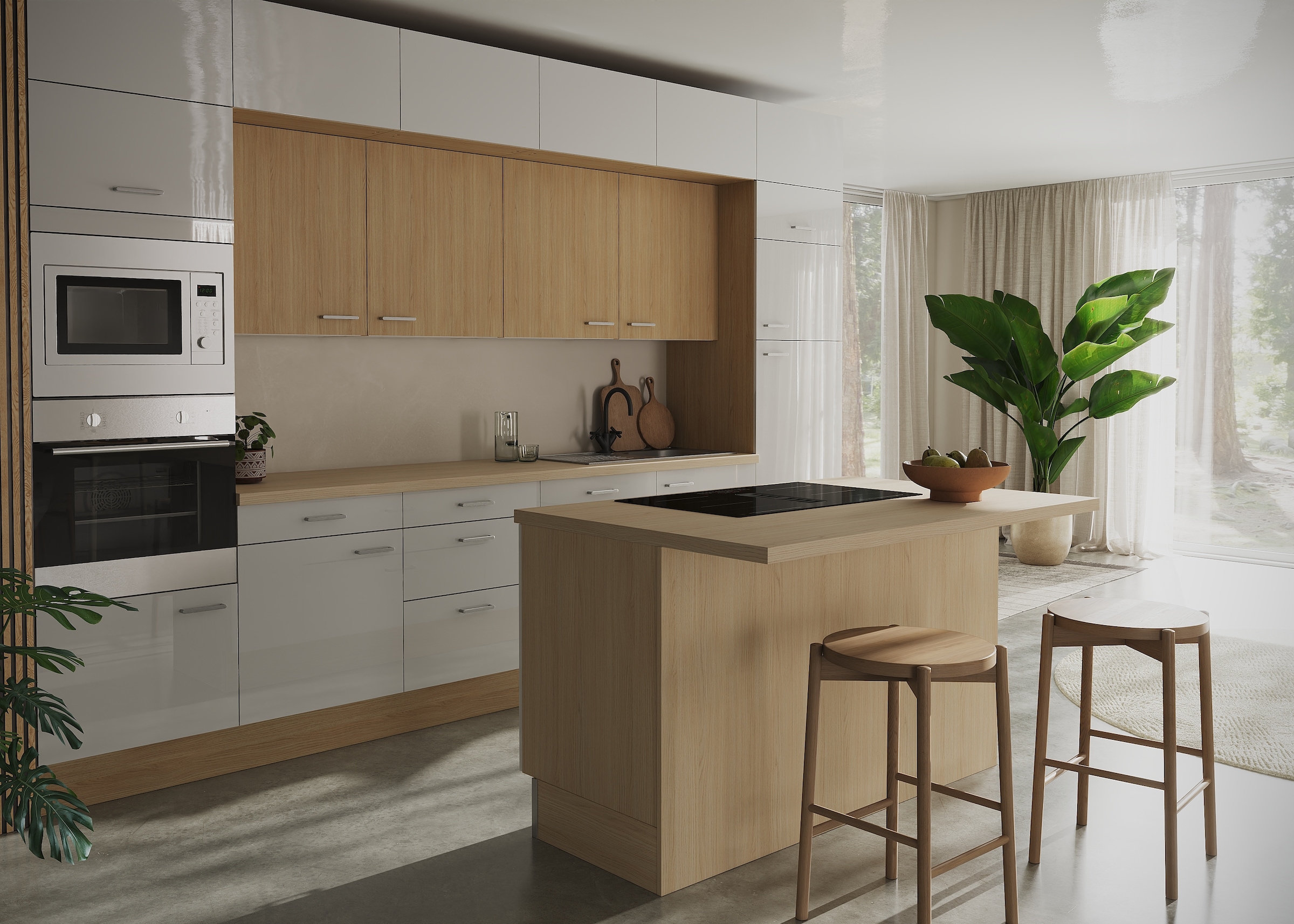 KOCHSTATION Kitchenette »KS-Lucy« Largeur 360 cm, fermeture douce, accessoires inclus, avec ou sans appareils électriques