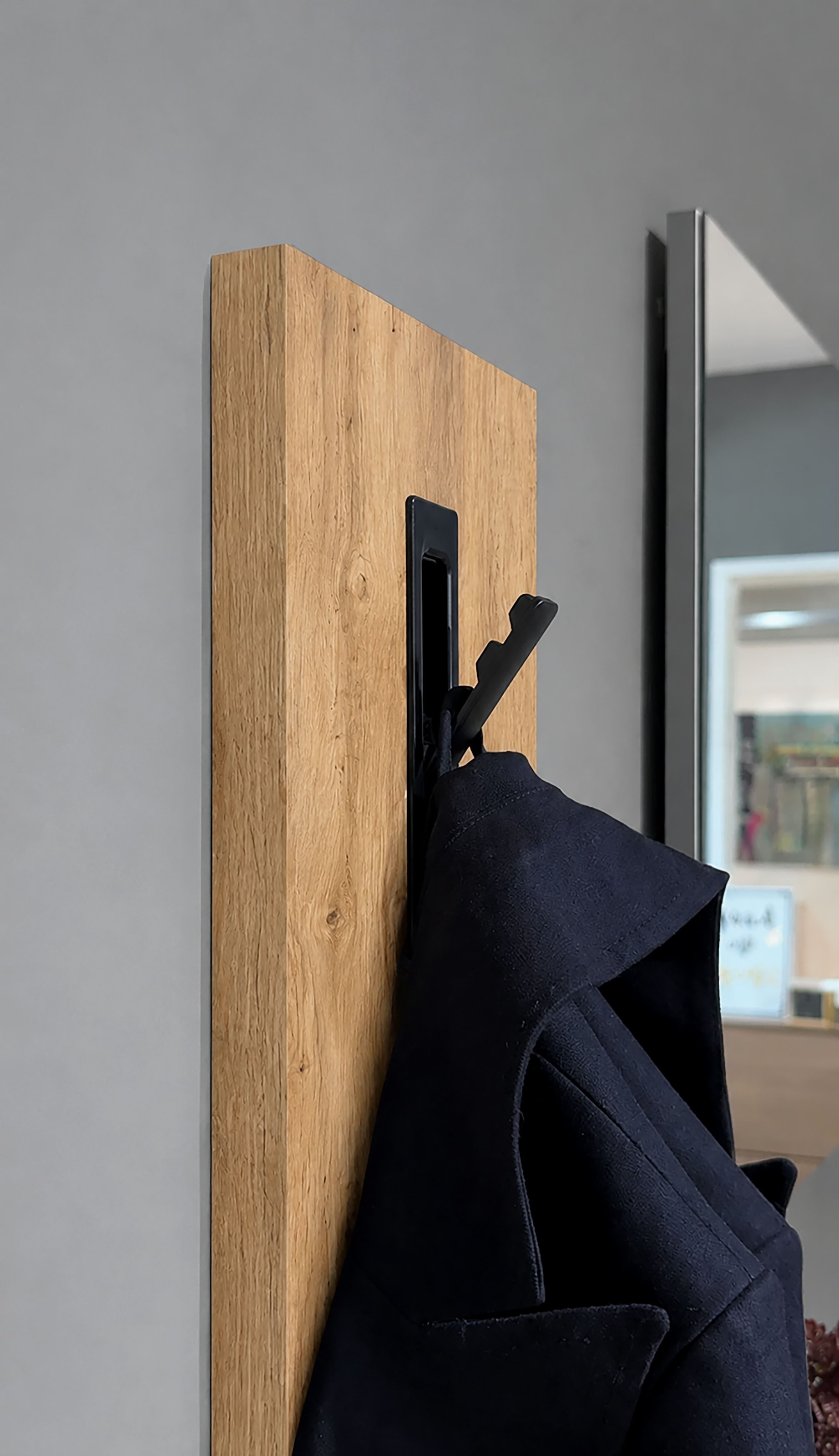 Schildmeyer Panneau de vestiaire »Saga, mit 3 ausklappbaren Kleiderhaken, Made in Germany« 1 cuis tlg. structure bois palpable, Fabriqué en Allemagne