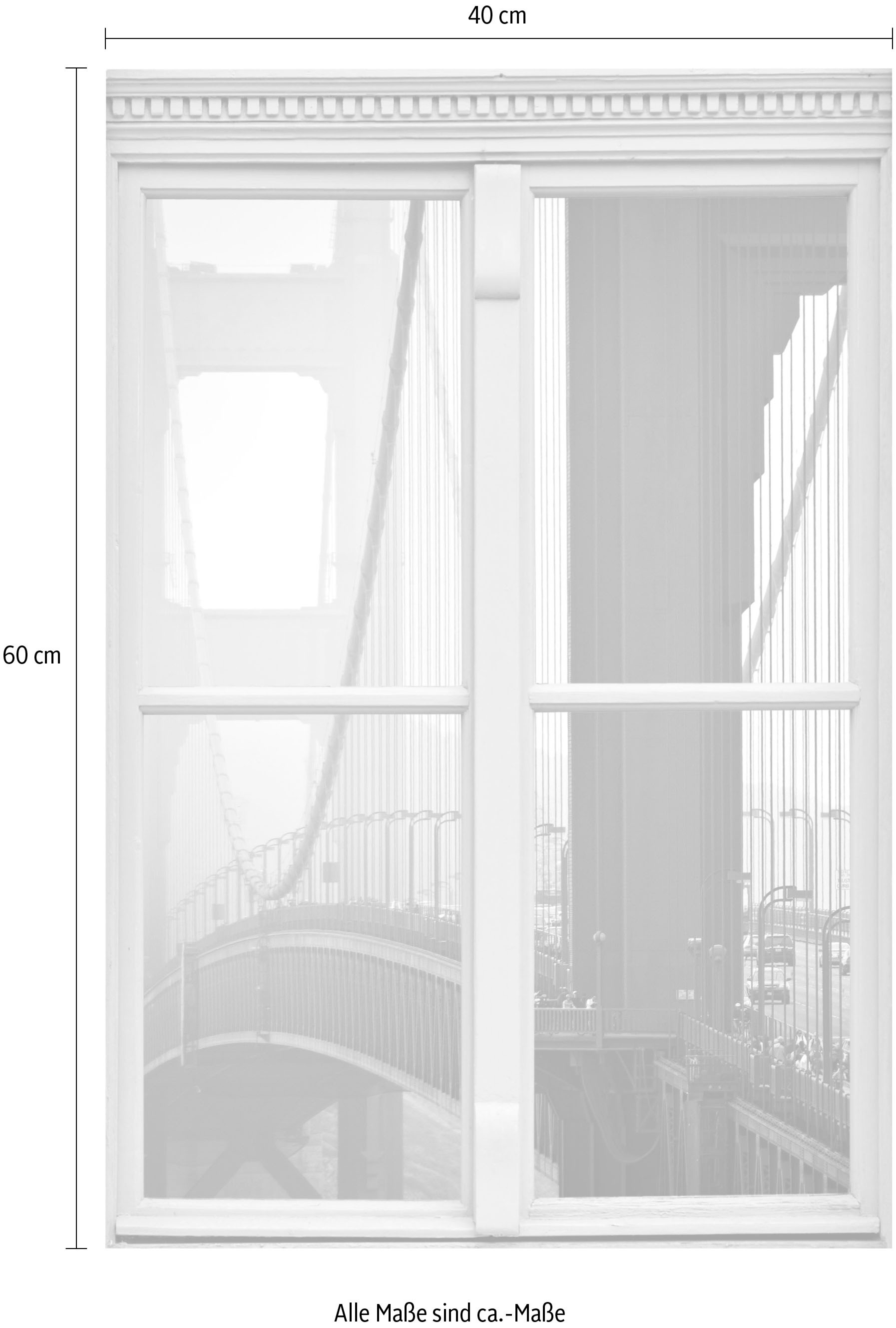 queence Wandsticker »Brücke« Wandsticker, Wandbild, selbstklebend, 3D, Fenster