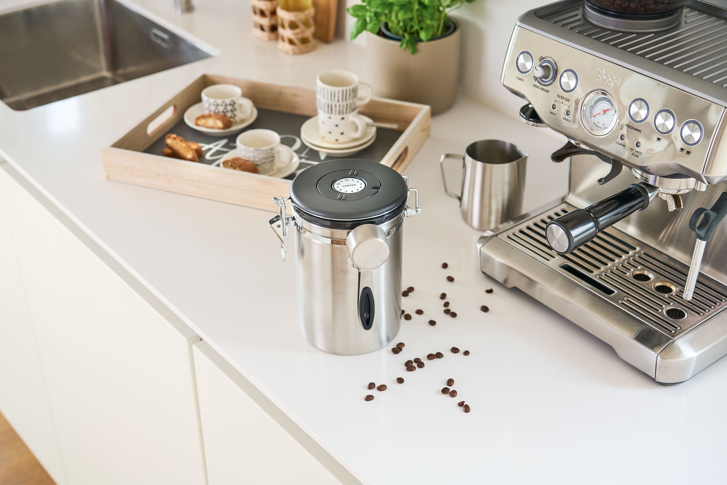 Zeller Present Kaffeedose 1 Stk. tlg. mit Datumsanzeige, Löffel
