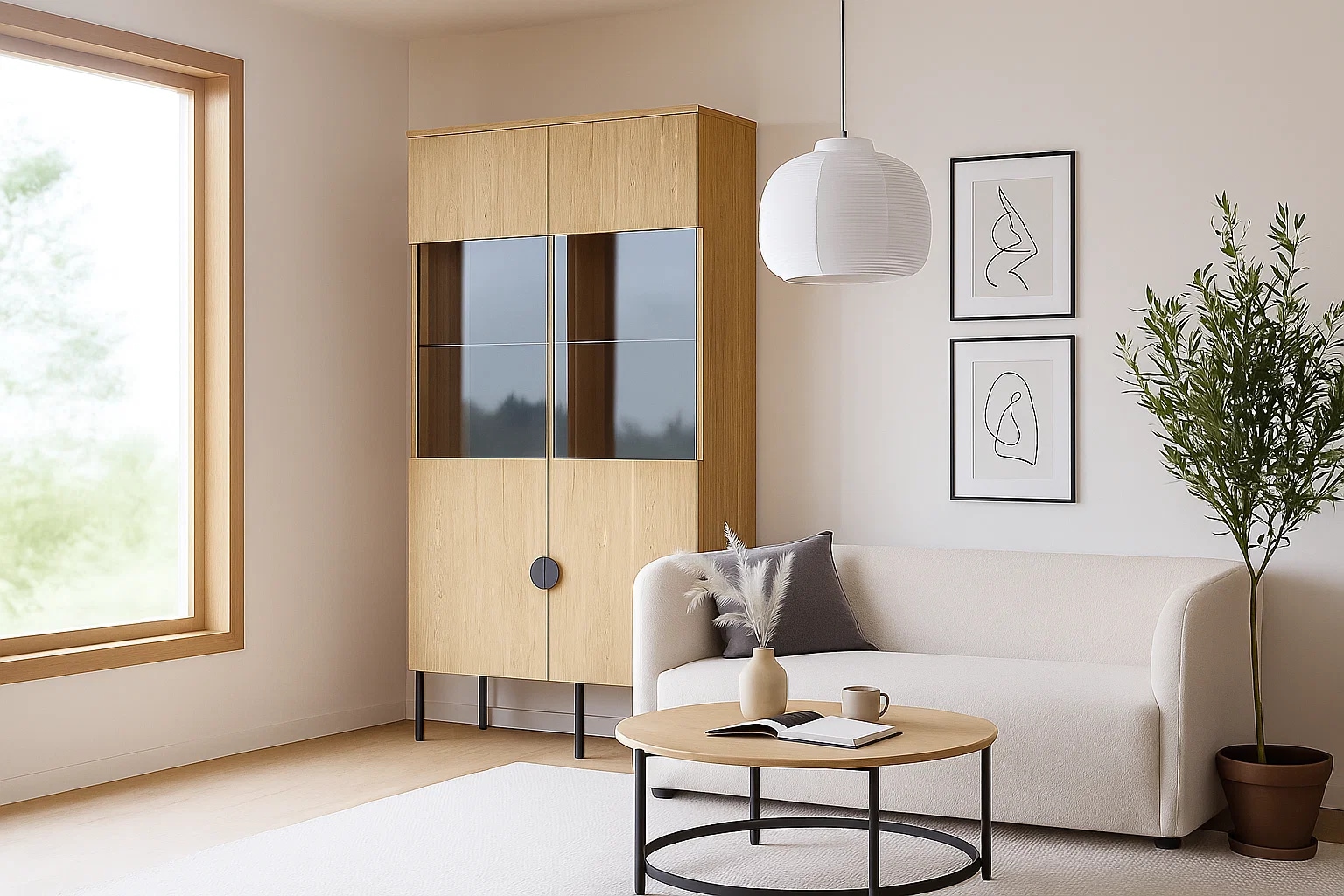 Home affaire Vitrines »BELLOT Vitrineschrank mit 2 Türen, verglast, mit viel Stauraum« Standvitrine/Glasvitrine, matt Hochschrank, Masse B/T/H: 106/40/187 cm
