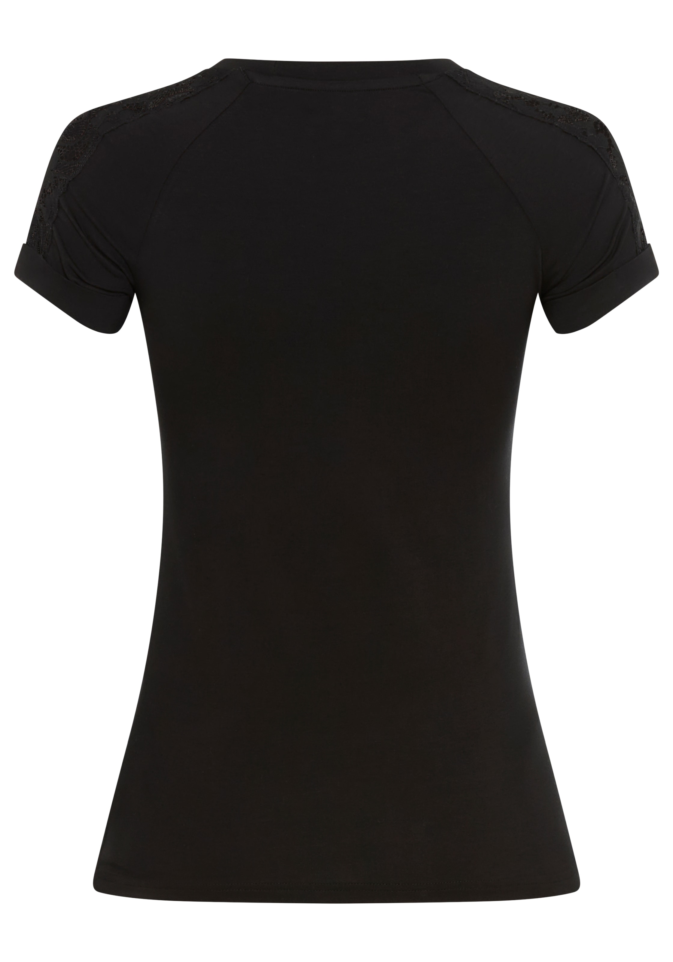 Bruno Banani T-Shirt mit Spitzen-Einsatz im Raglan-Ärmel - NEUE KOLLEKTION