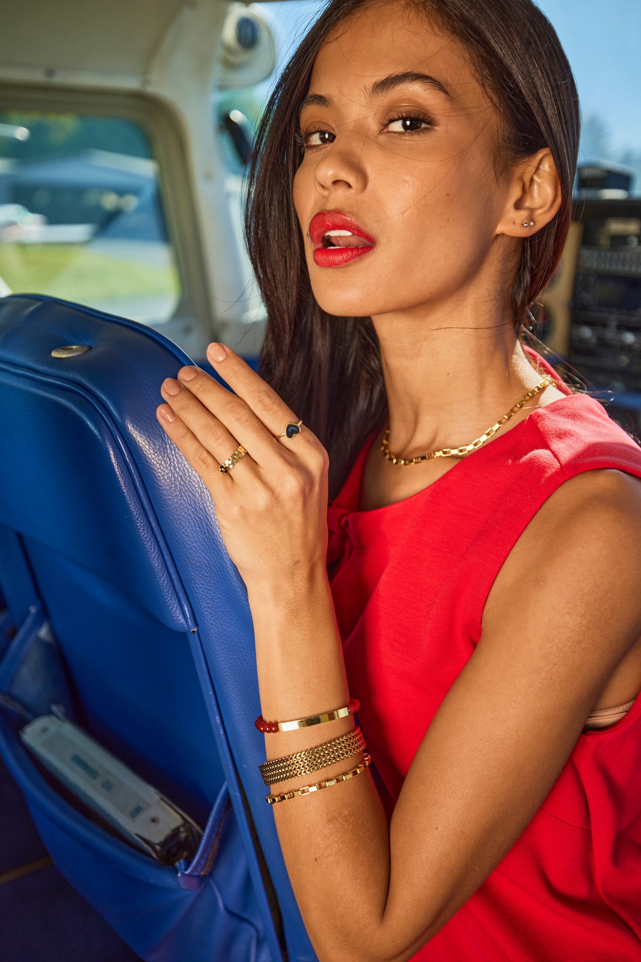 Aniston JEWELRY & WATCHES Armband »Schmuck Geschenk flexibles Armband« mit Aventurin oder Türkis-Imitat