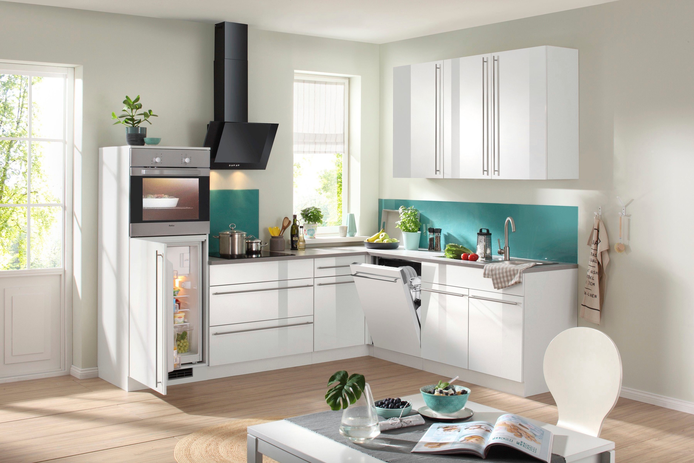 wiho Küchen Winkelküche »Chicago, TOPSELLER« ohne E-Geräte, Stellbreite 260/220 cm