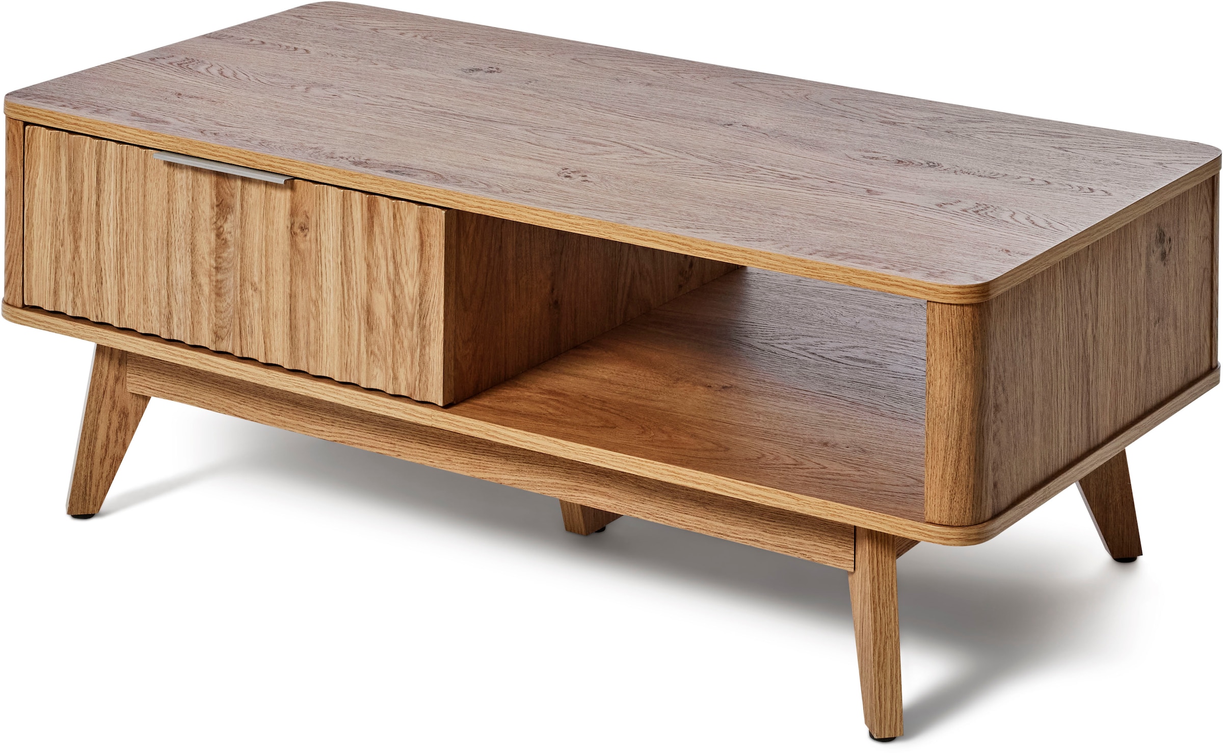 Jahnke Couchtisch »WAVE COFFEE SK« 1 Stk. tlg. Couchtisch, Retro-Stil, Stauraum, Fronten in raffiniertem Wellendesign