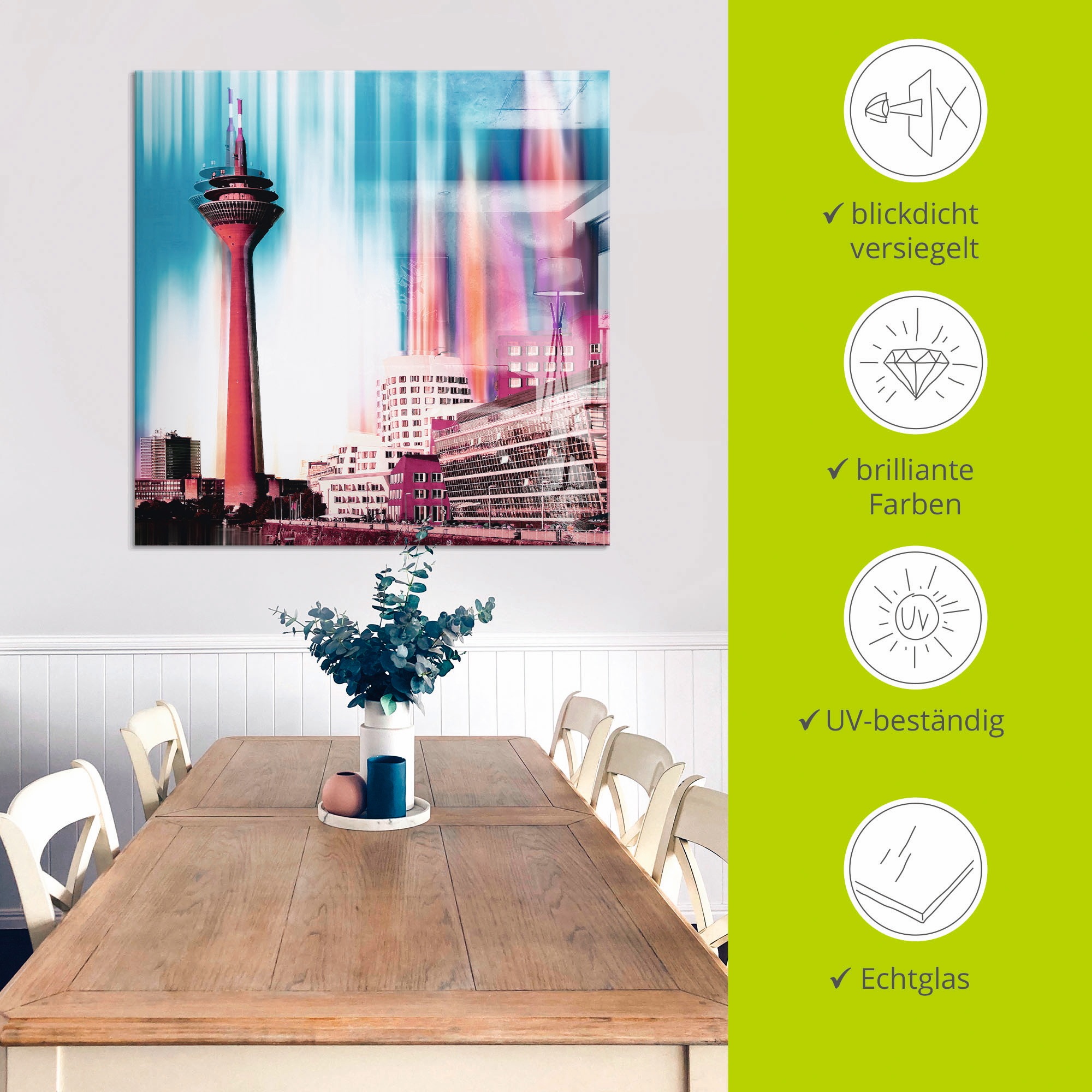 Artland Glasbild »Düsseldorf Skyline Collage I« Deutschland 1 Stk. tlg. in verschiedenen Grössen