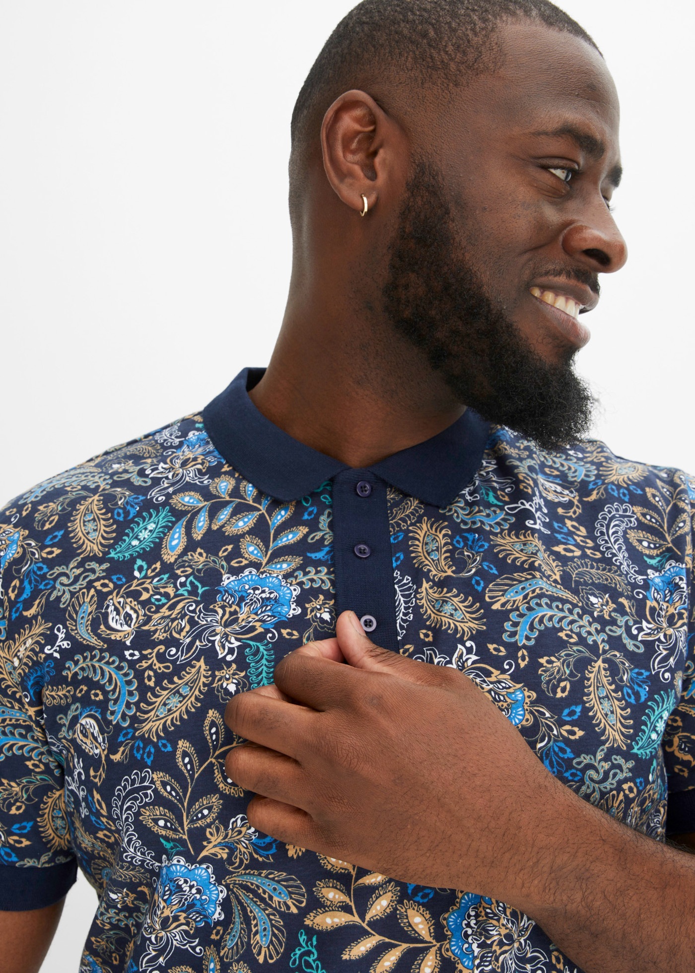 bonprix Polo avec imprimé paisley, design à manches courtes, coupe régulière