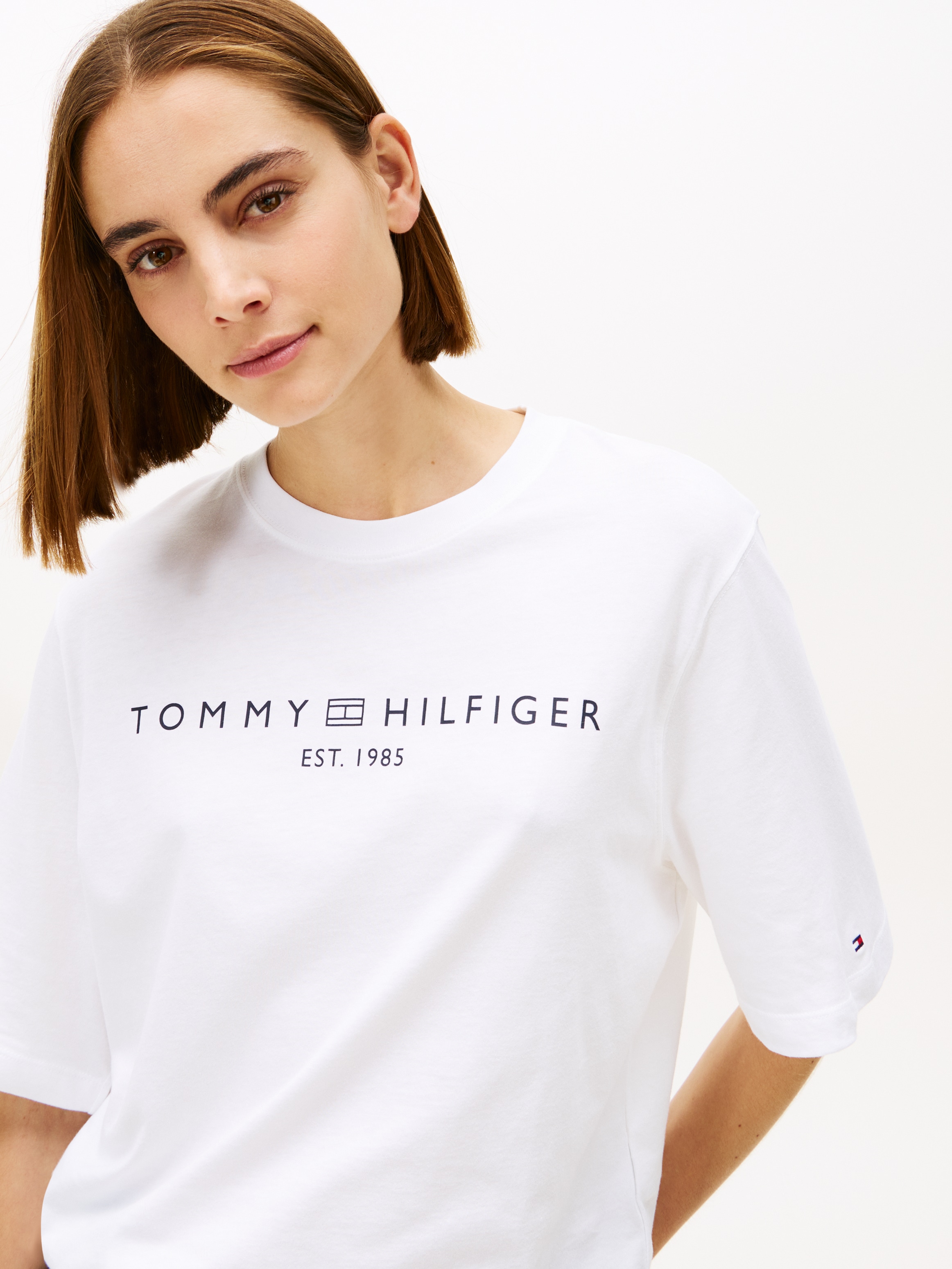 Tommy Hilfiger T-shirt à manches longues »CORP LOGO TRAPEZE C-NK TEE«