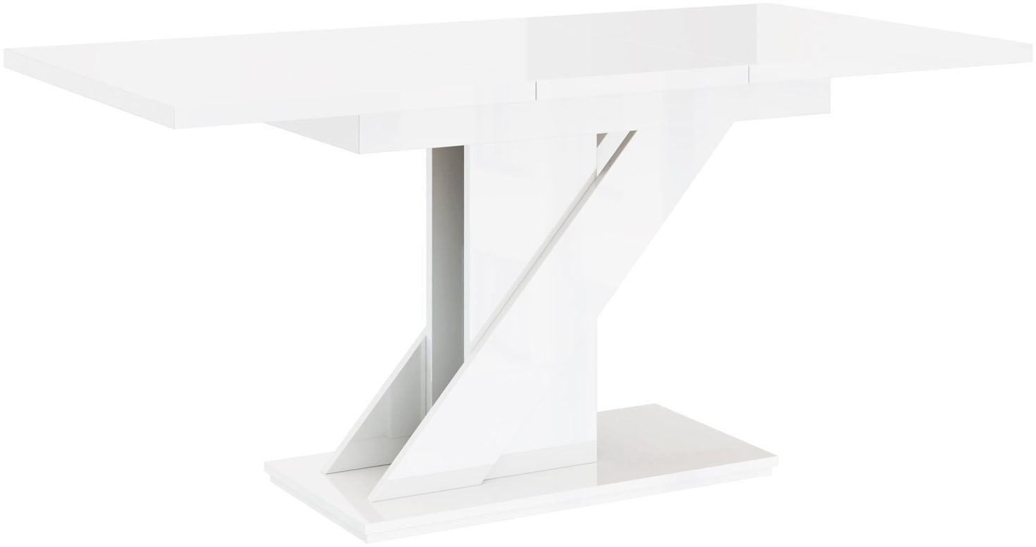 GOODproduct Table de salle à manger »Veneto, Säulentisch, Speisetisch, Küchentisch, ausziehbar bis 160 cm« Place pour jusqu'à 6 personnes, extensible grâce à une rallonge