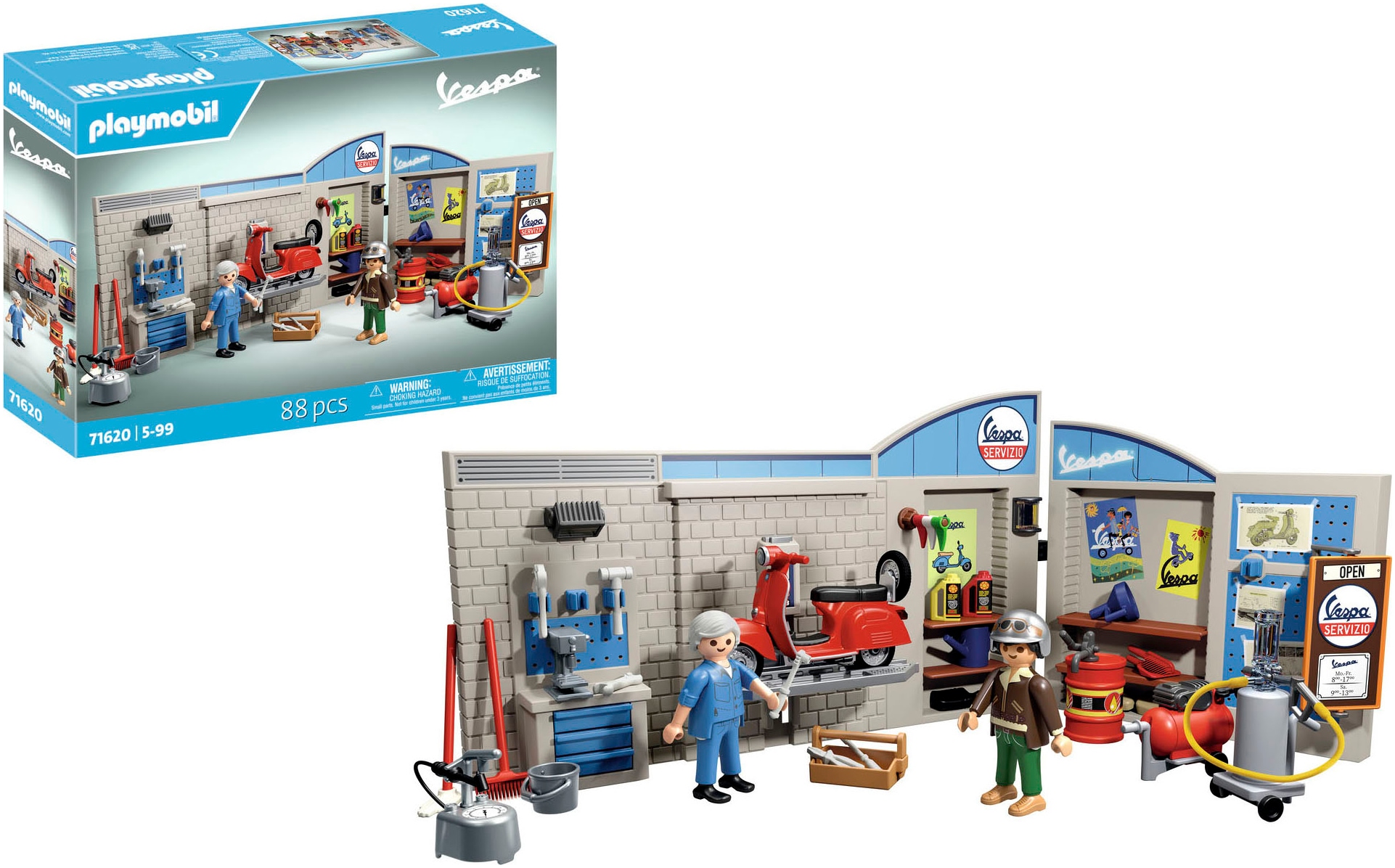 Playmobil® Konstruktions-Spielset »60s Vespa Garage (71620), Vespa« Made in Europe