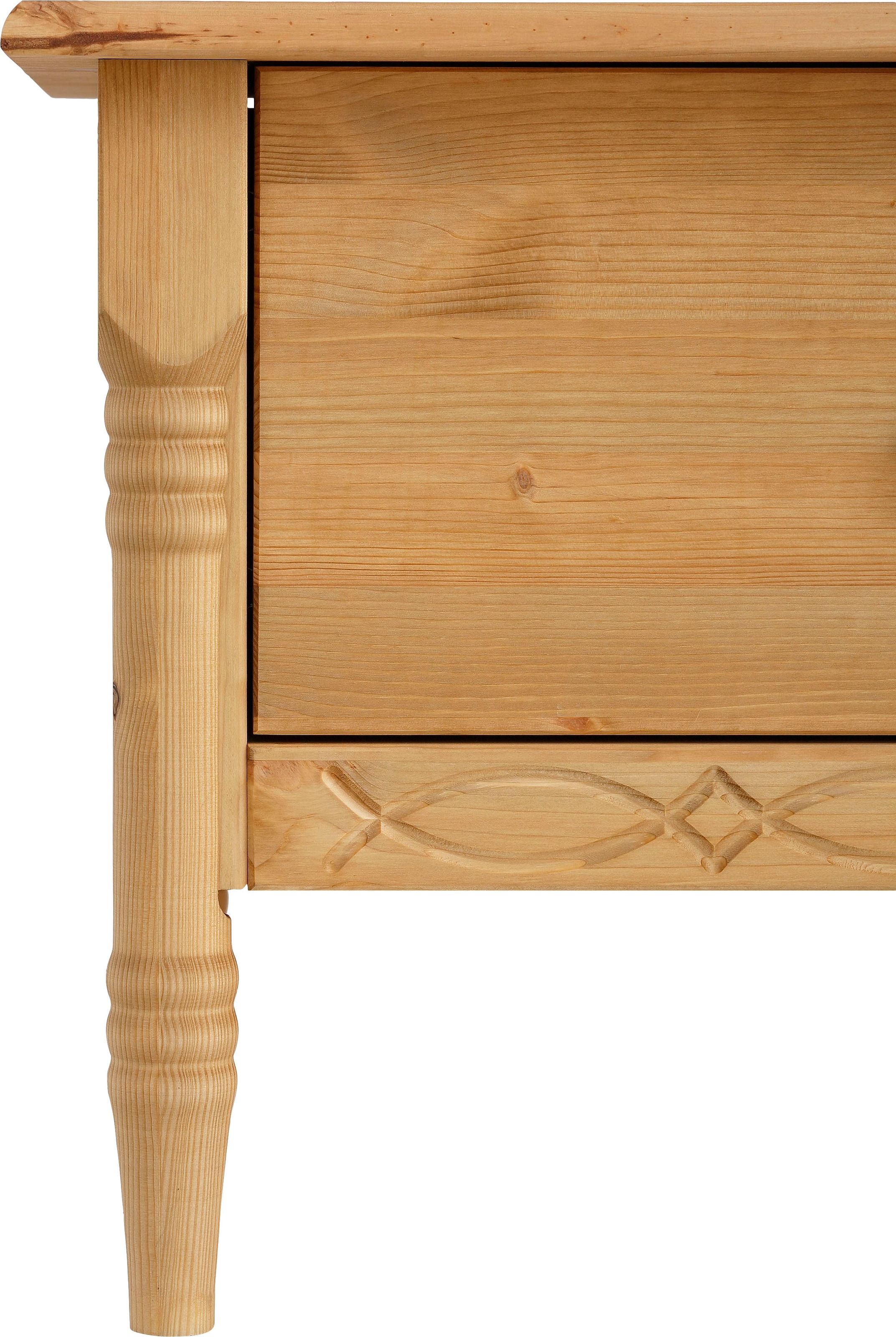 GOODproduct Couchtisch »Indra« aus massiver Kiefer, FSC®, mit Stauraum, dezentes Ornament